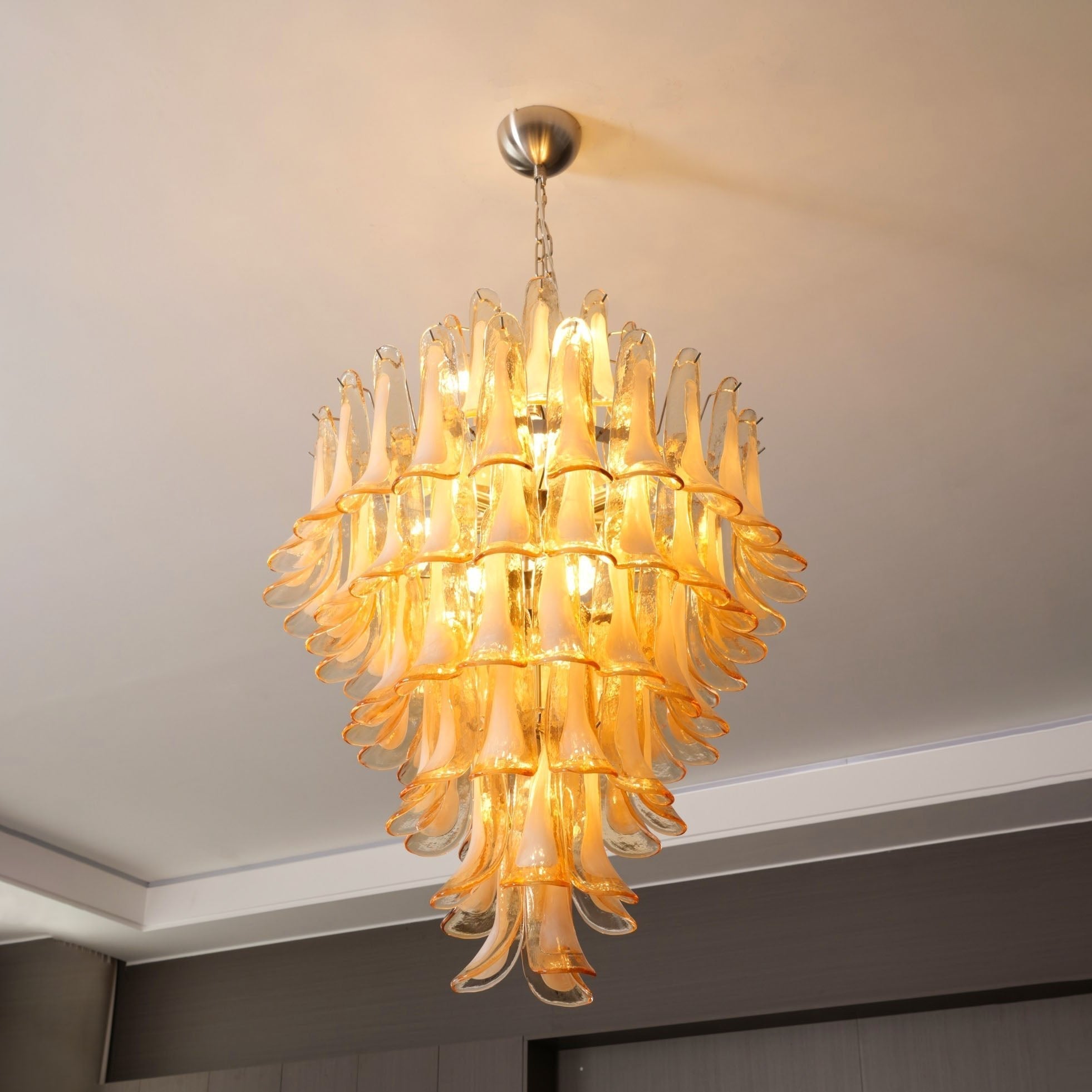 Aurora Lustre en Verre Ambre Luxe