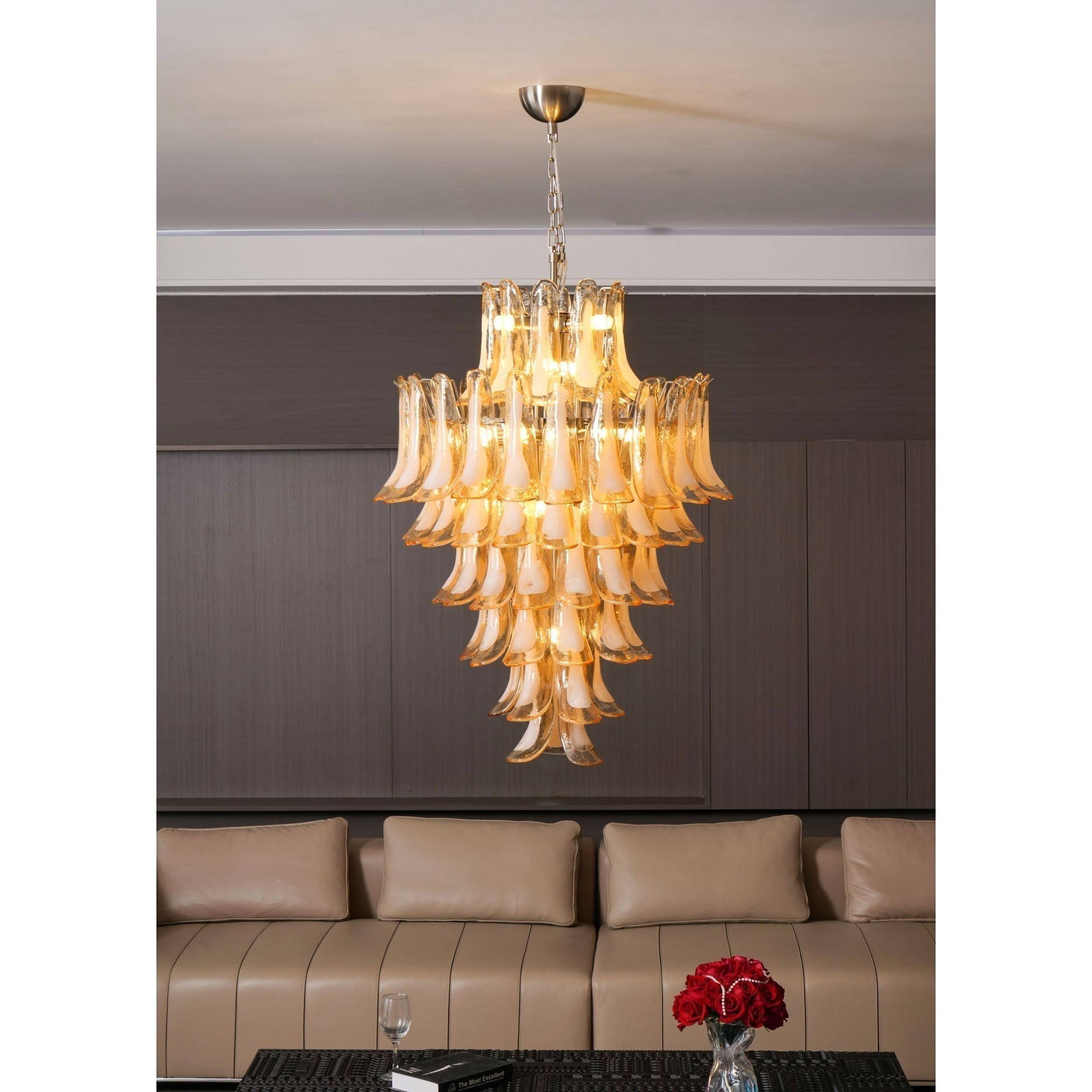 Aurora Lustre en Verre Ambre Luxe