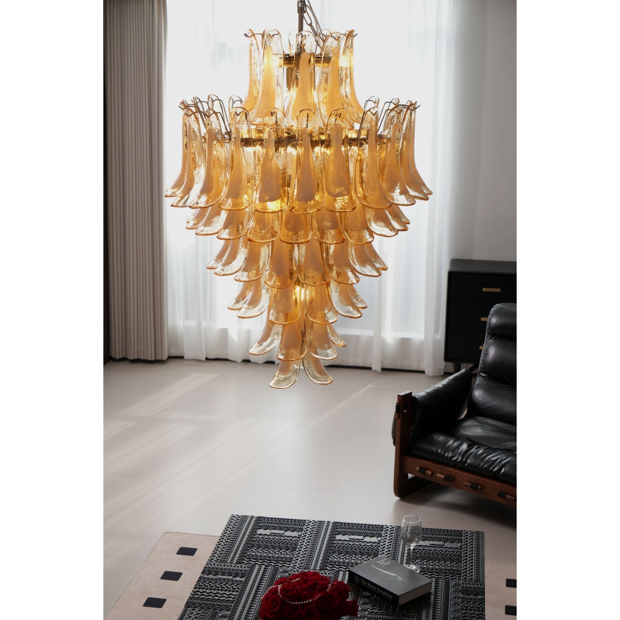 Aurora Lustre en Verre Ambre Luxe