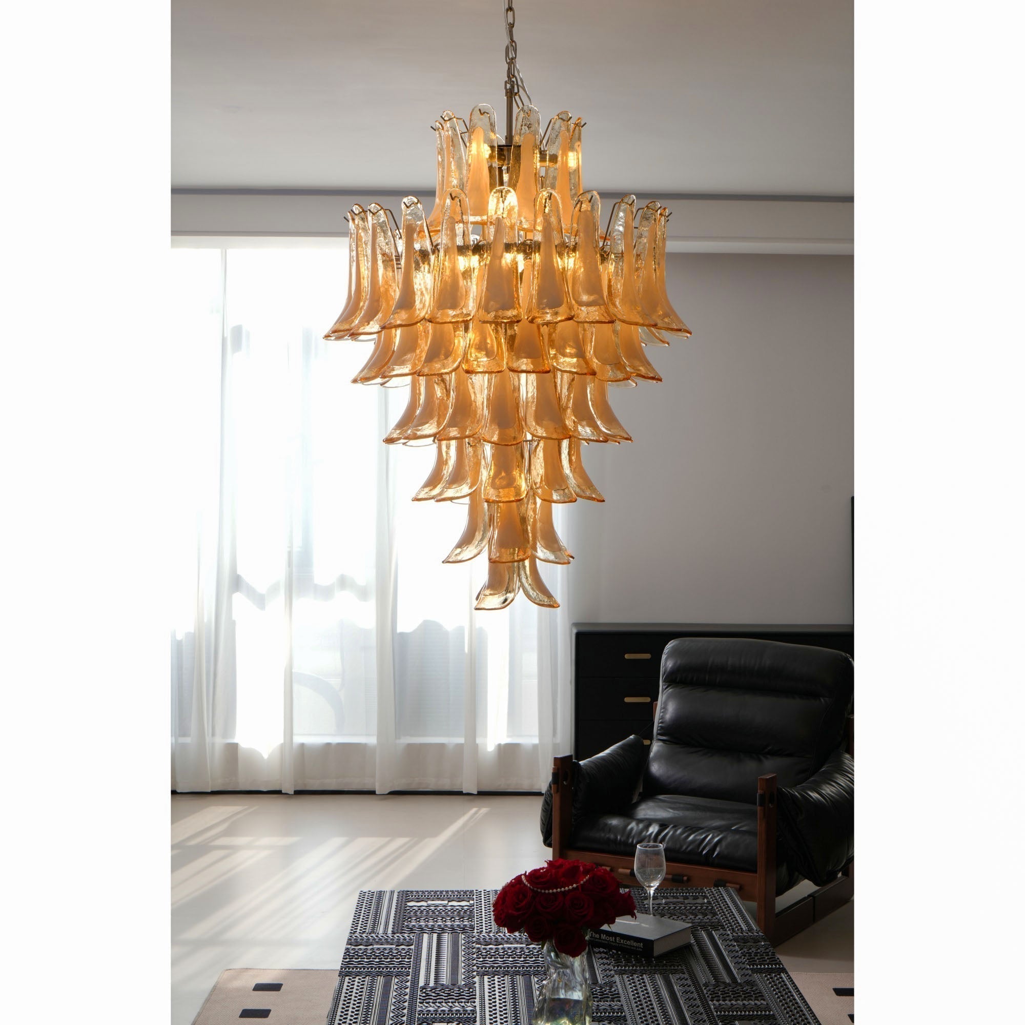 Aurora Lustre en Verre Ambre Luxe