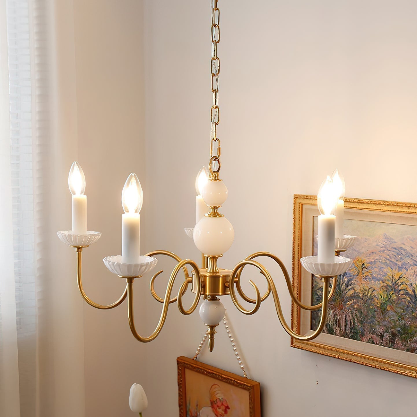 Carlita Lustre Bras Courbés en Or avec Bougies