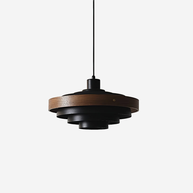 Flare Suspension Moderne Abat-jour Bois Superposé