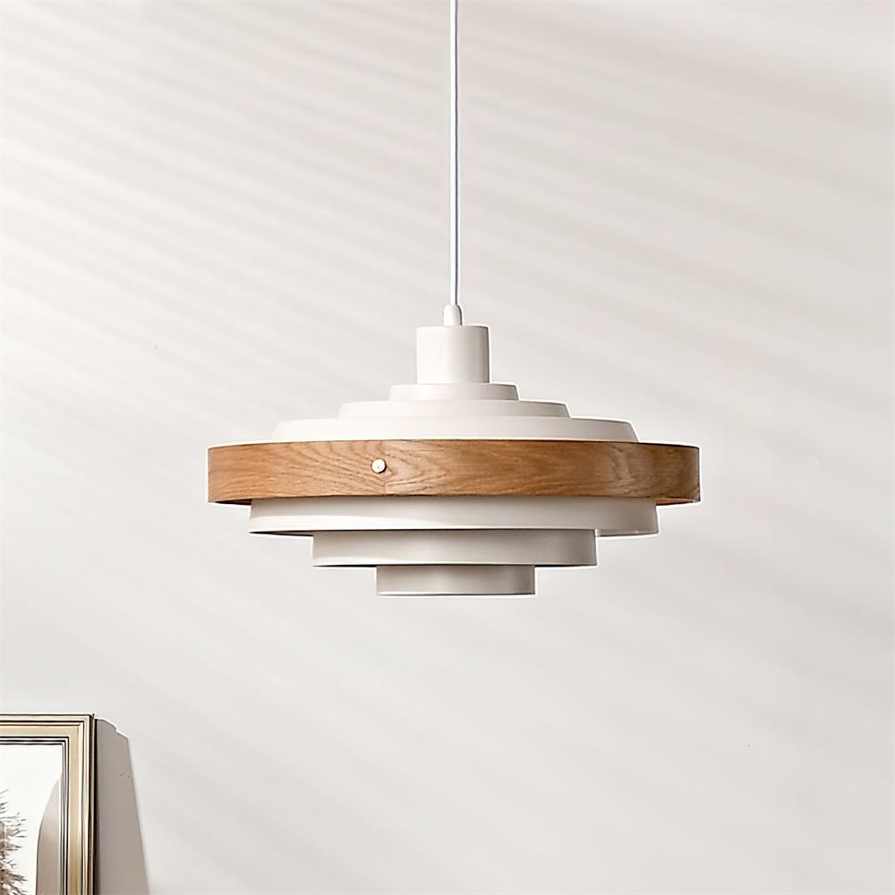 Flare Suspension Moderne Abat-jour Bois Superposé