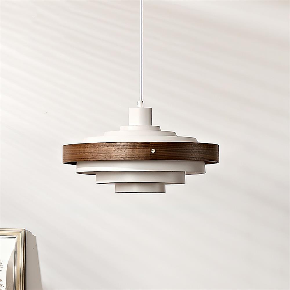 Flare Suspension Moderne Abat-jour Bois Superposé