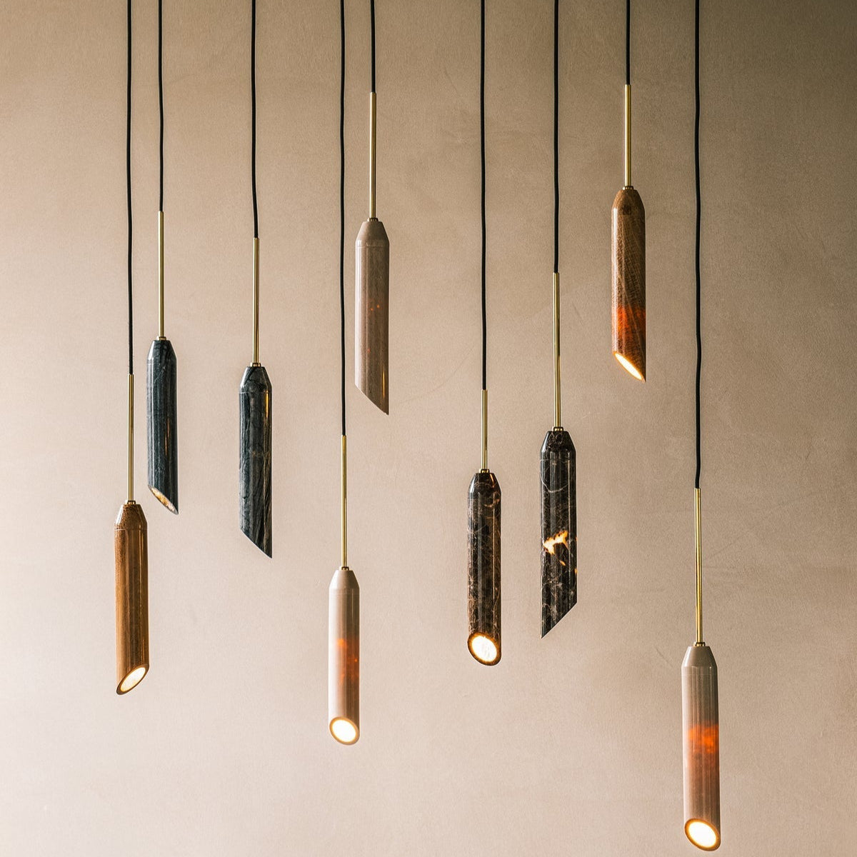 Arise Suspension en Marbre et Travertin Minimaliste Moderne