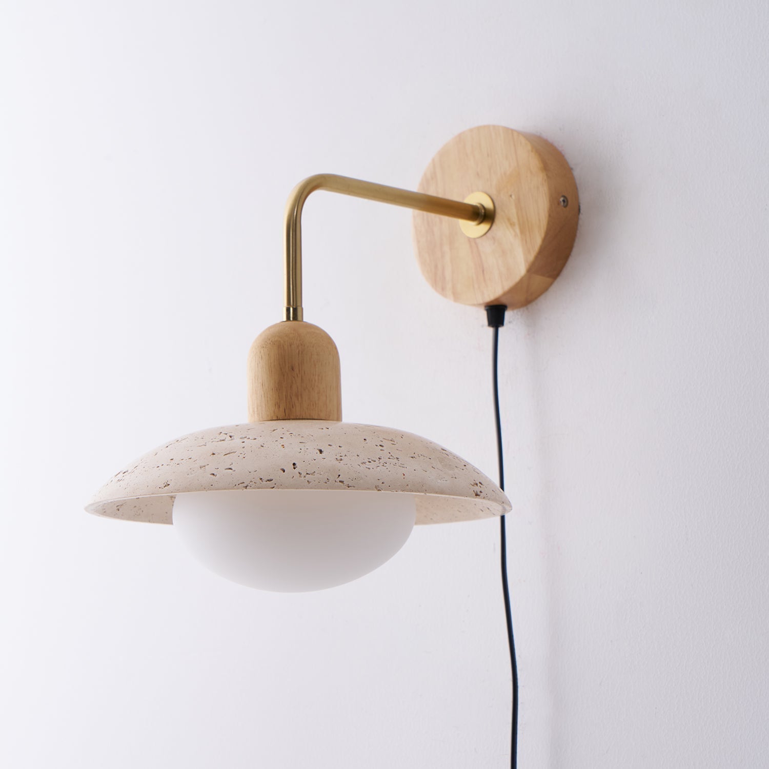 Travelle Applique Murale Industrielle Bois Travertin