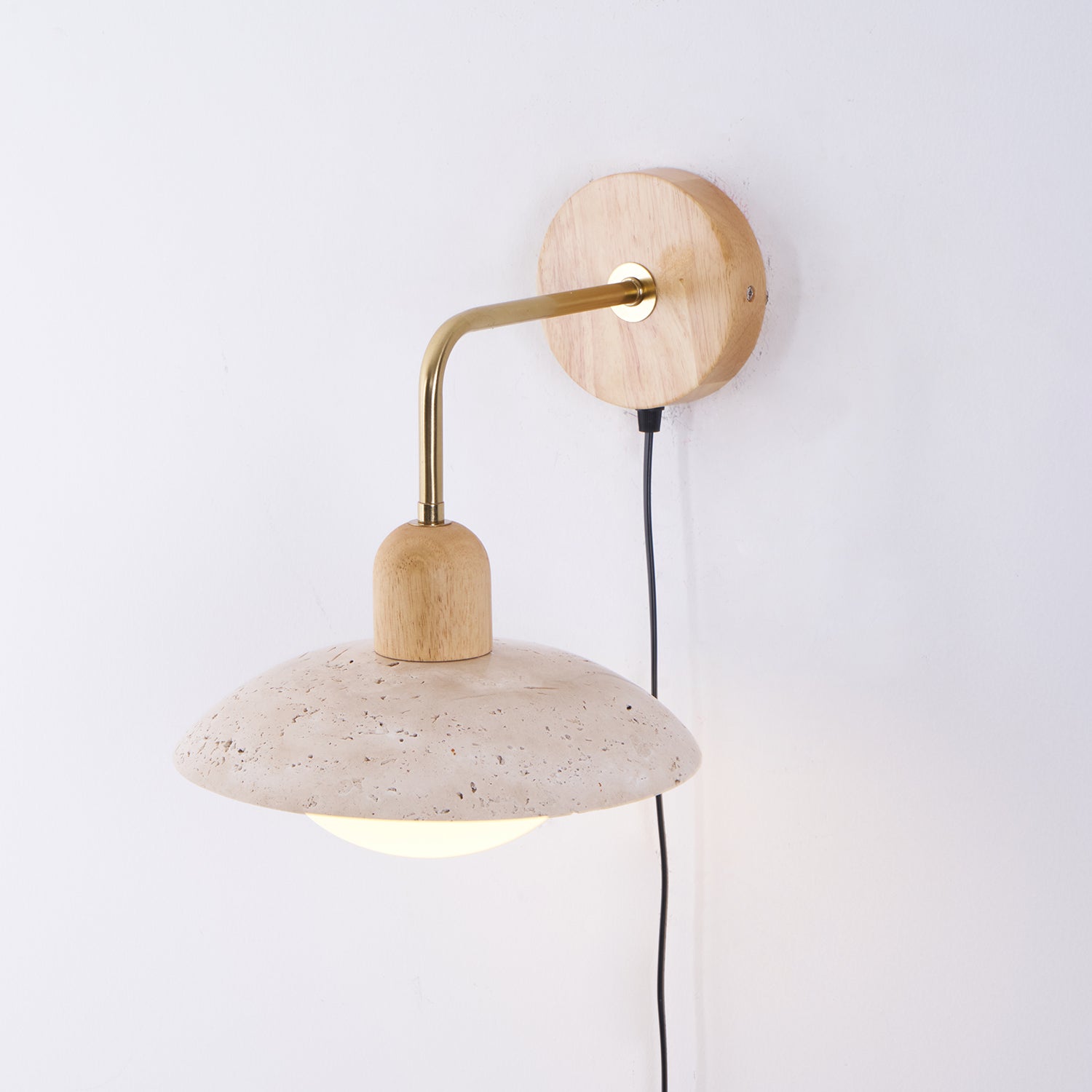 Travelle Applique Murale Industrielle Bois Travertin