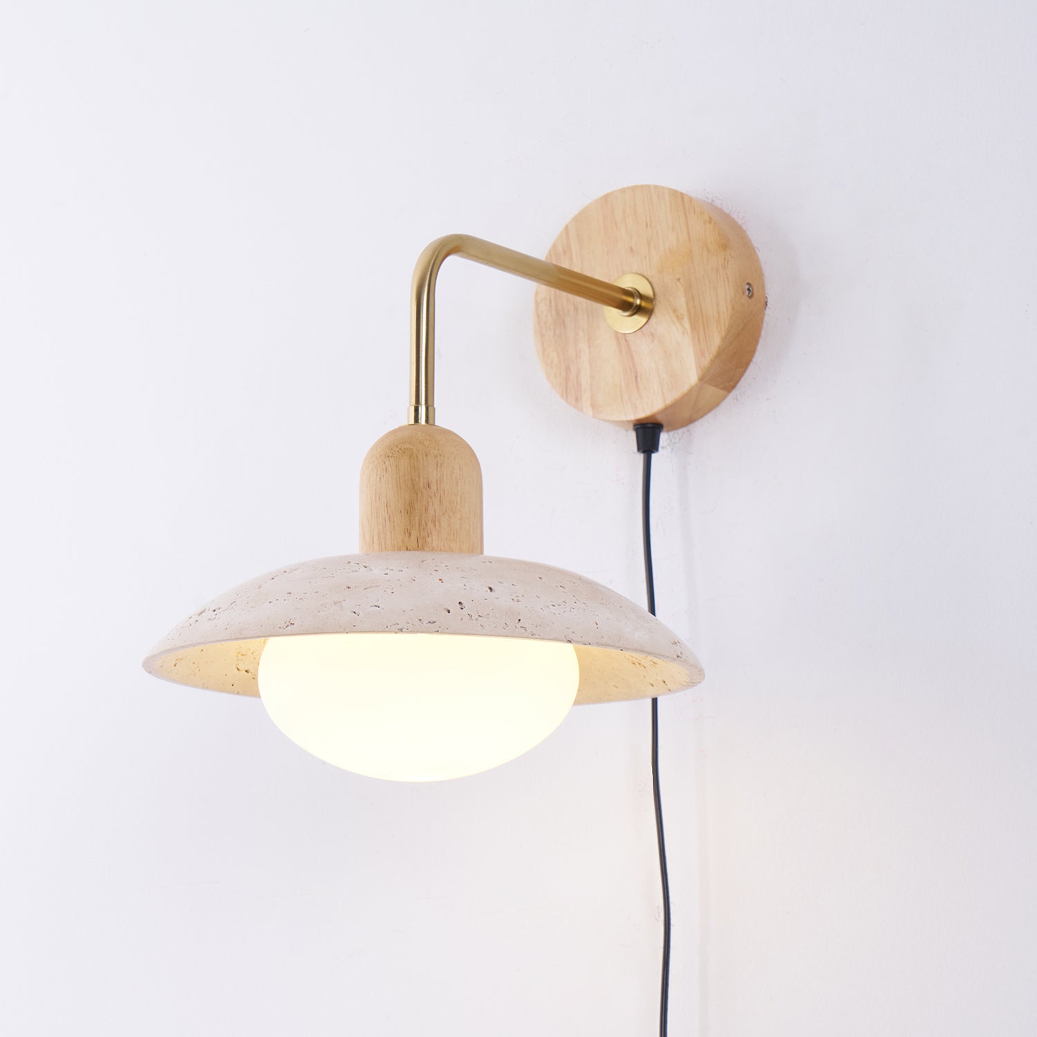 Travelle Applique Murale Industrielle Bois Travertin