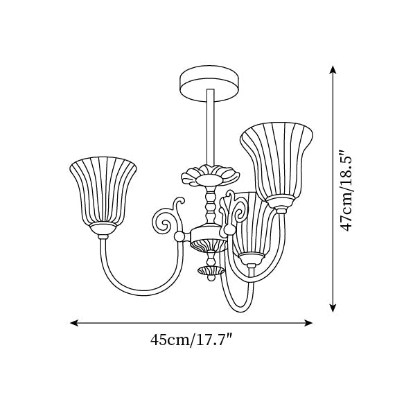 Lustre Avec Bras en Laiton et Abat-jour en Verre Blanc Opulent Luxe