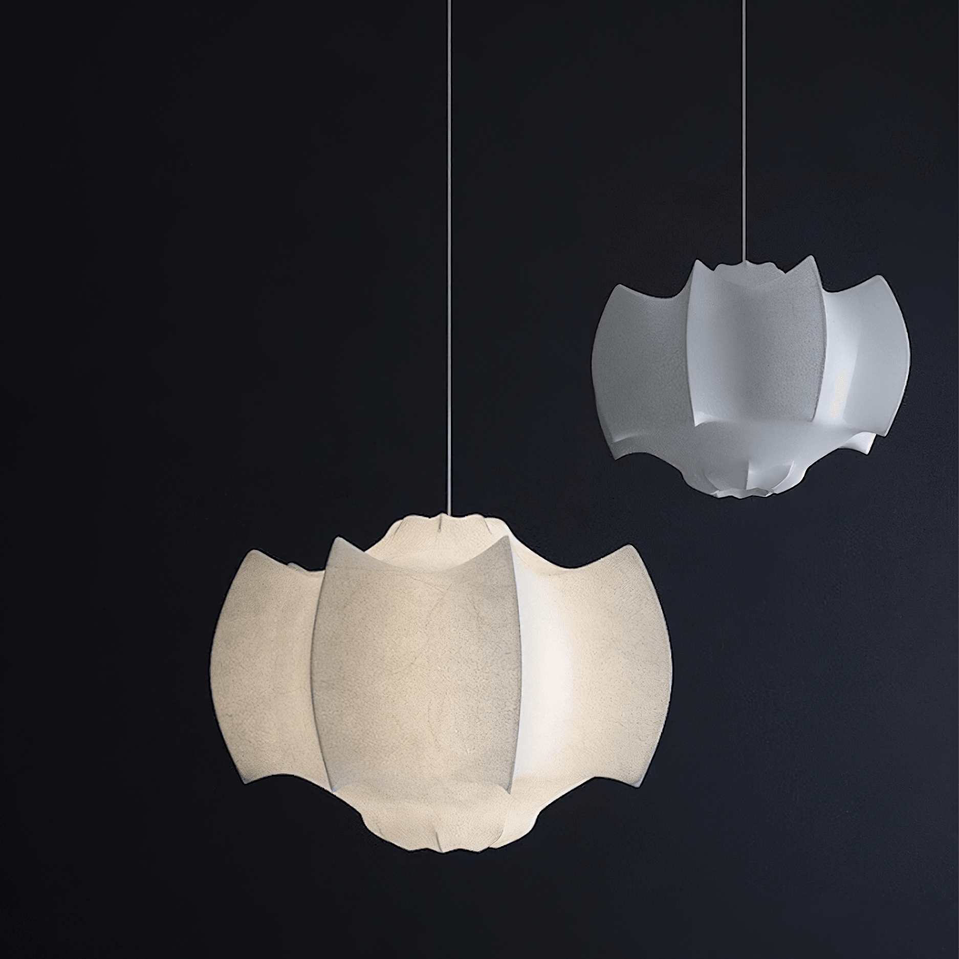 Skapa Lustre Pendentif Forme Douce Courbée Plissée
