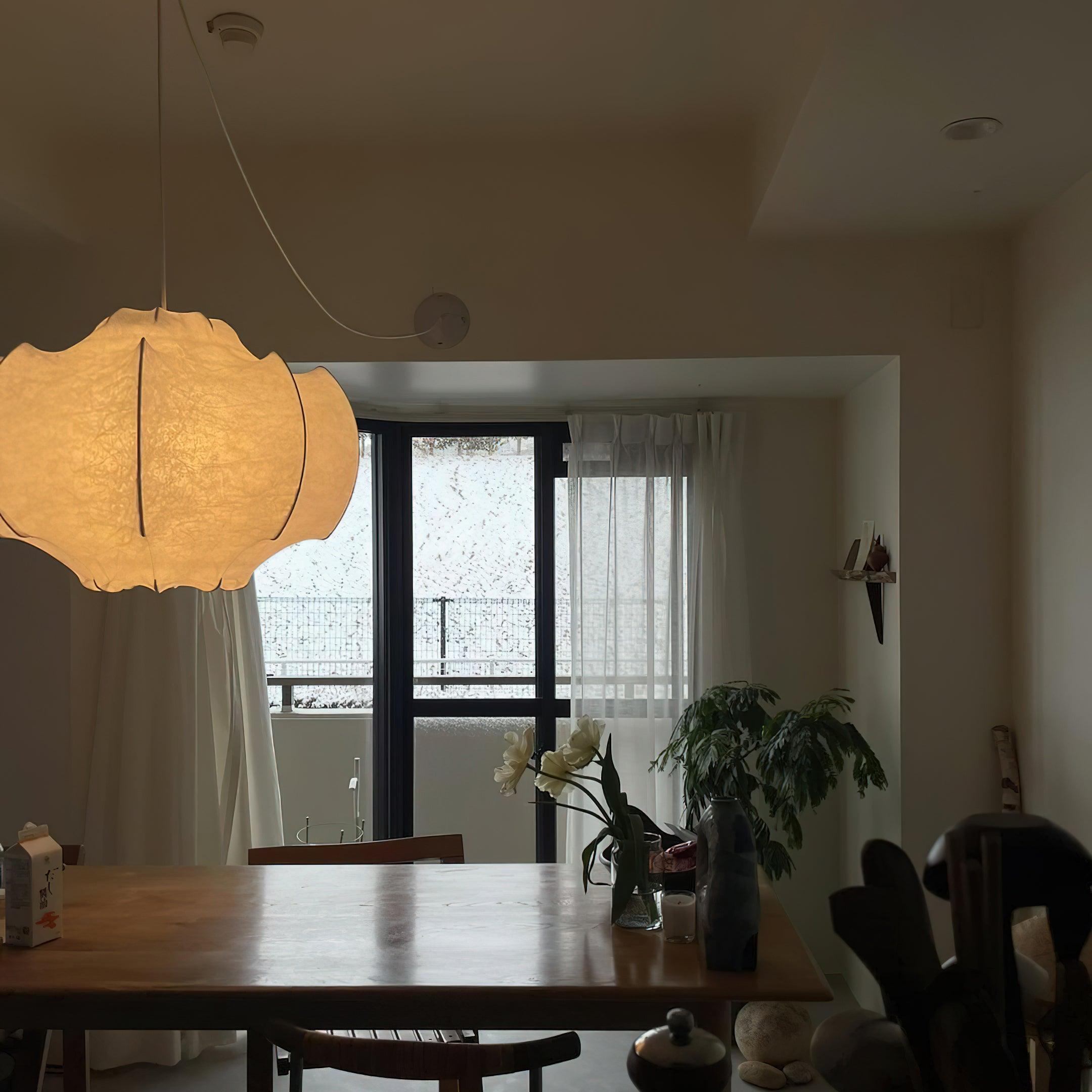 Skapa Lustre Pendentif Forme Douce Courbée Plissée