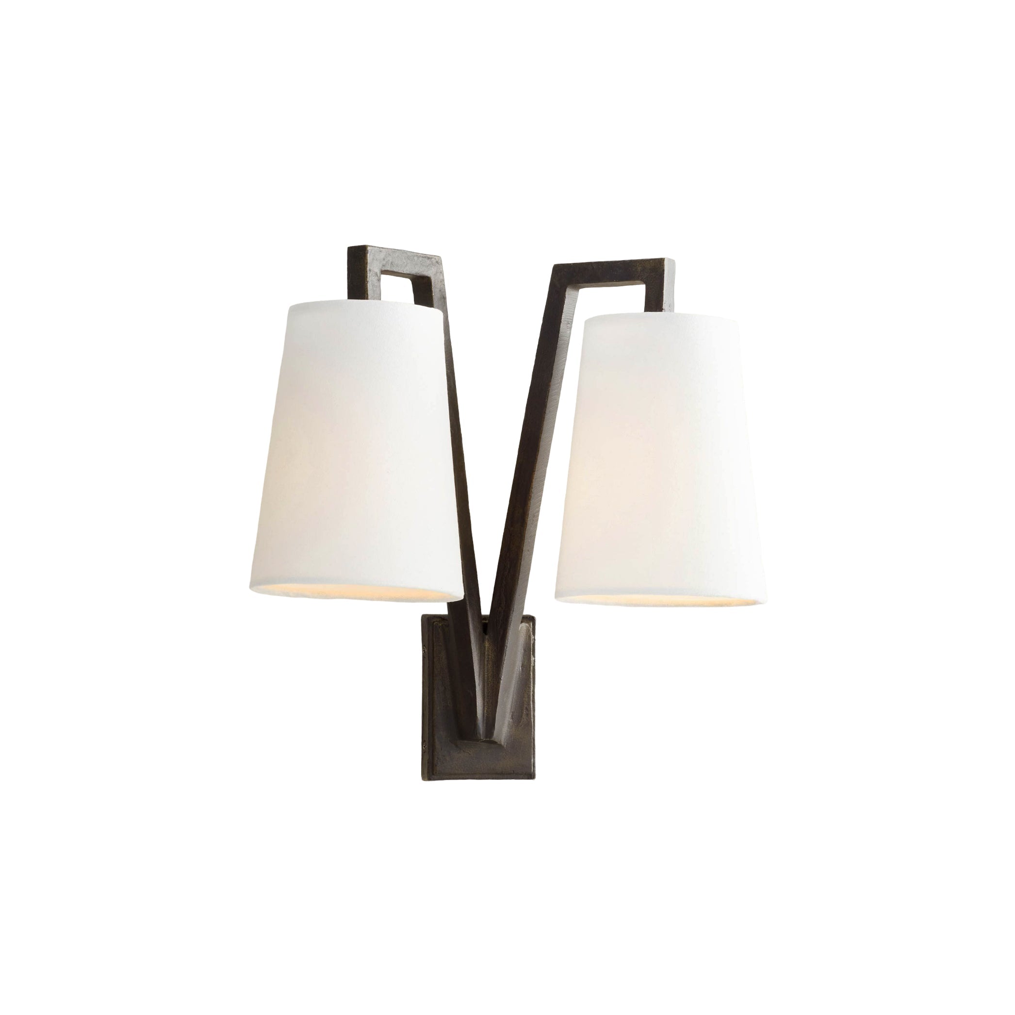 Lampe Murale Double en Laiton et Tissu Industrielle Vintage Ivmarel