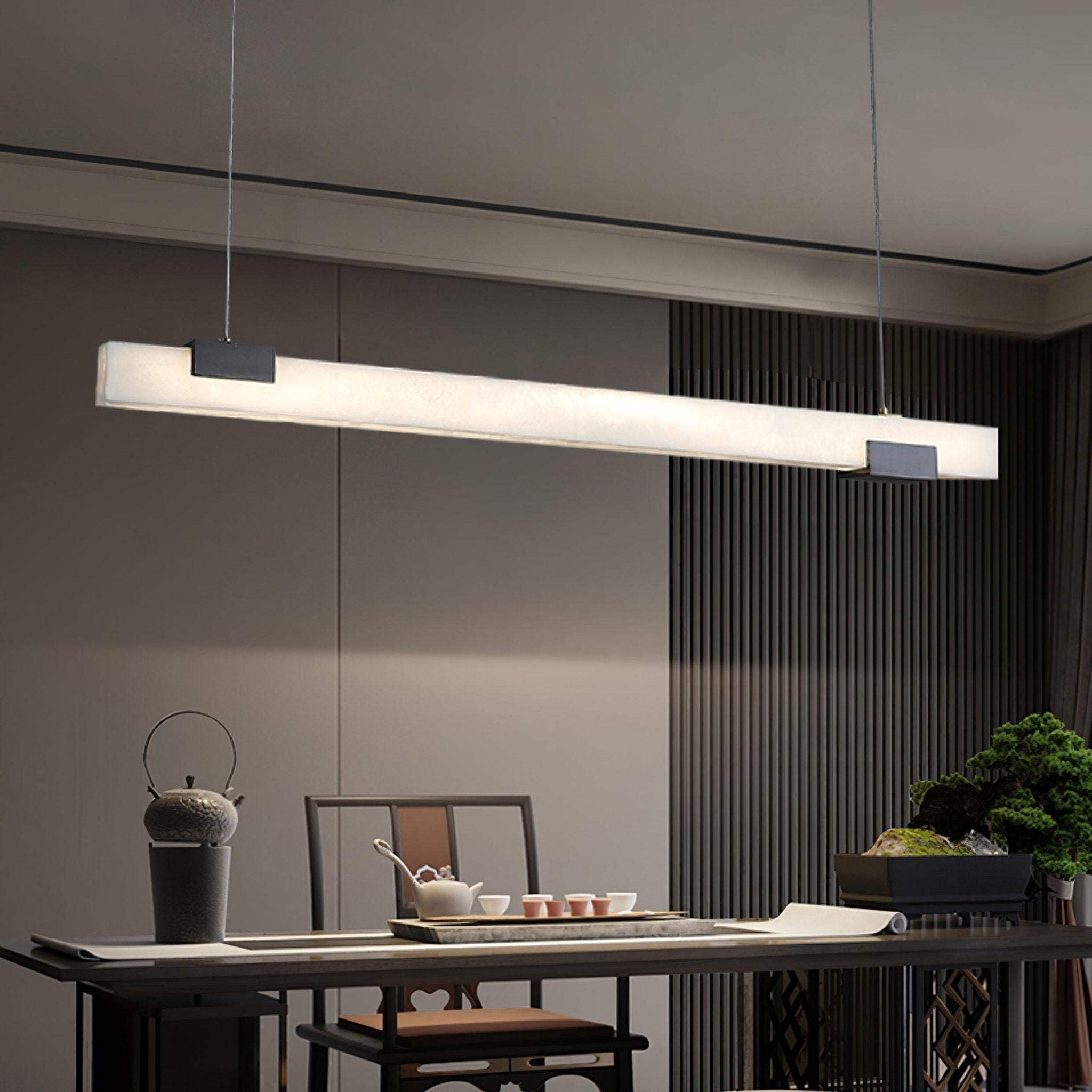 Kaelen Minimaliste Albâtre Linéaire Pendentif Lumière