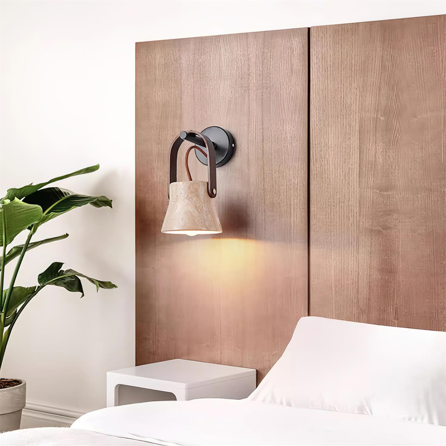 Pavo Applique Murale Minimaliste Bois Travertin