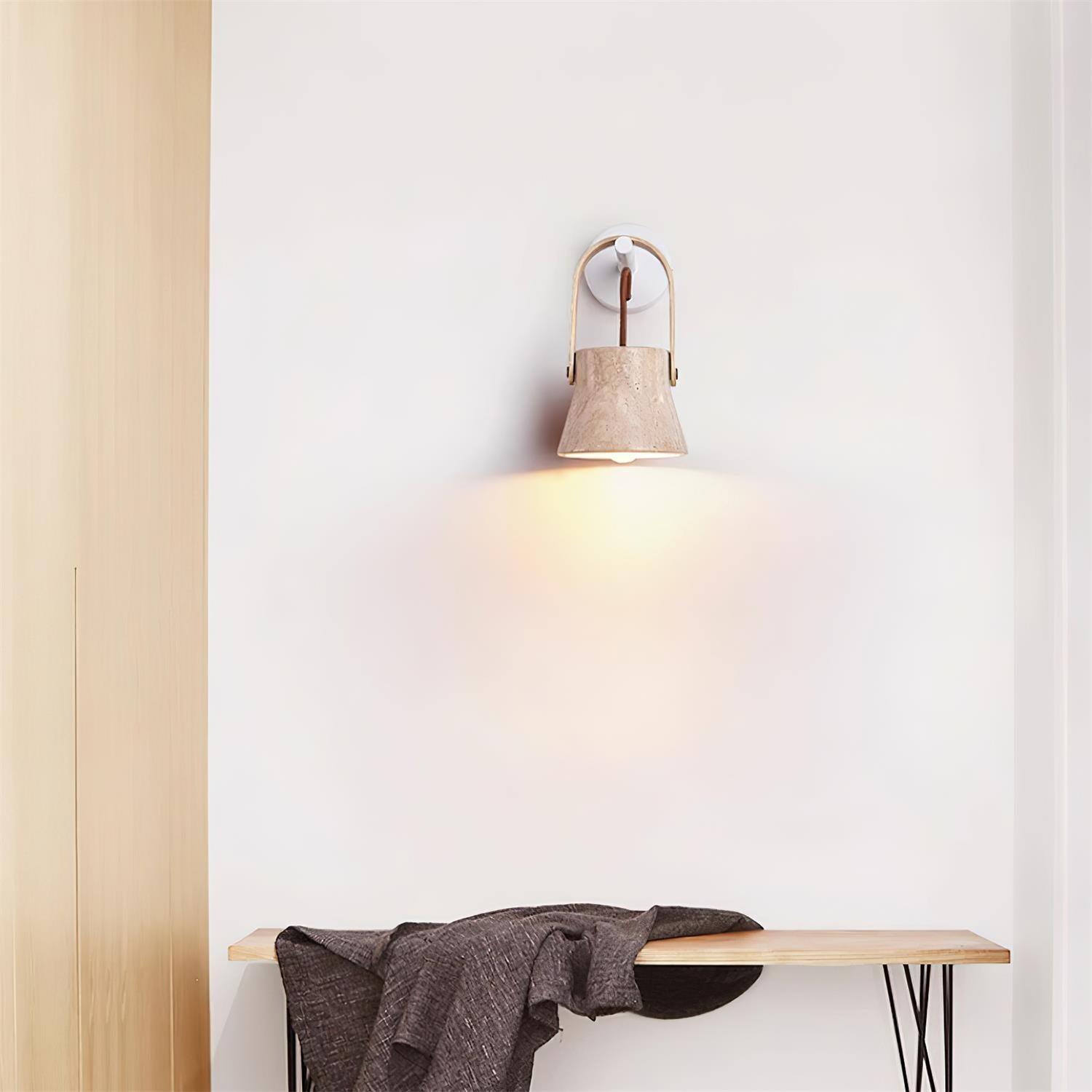 Pavo Applique Murale Minimaliste Bois Travertin