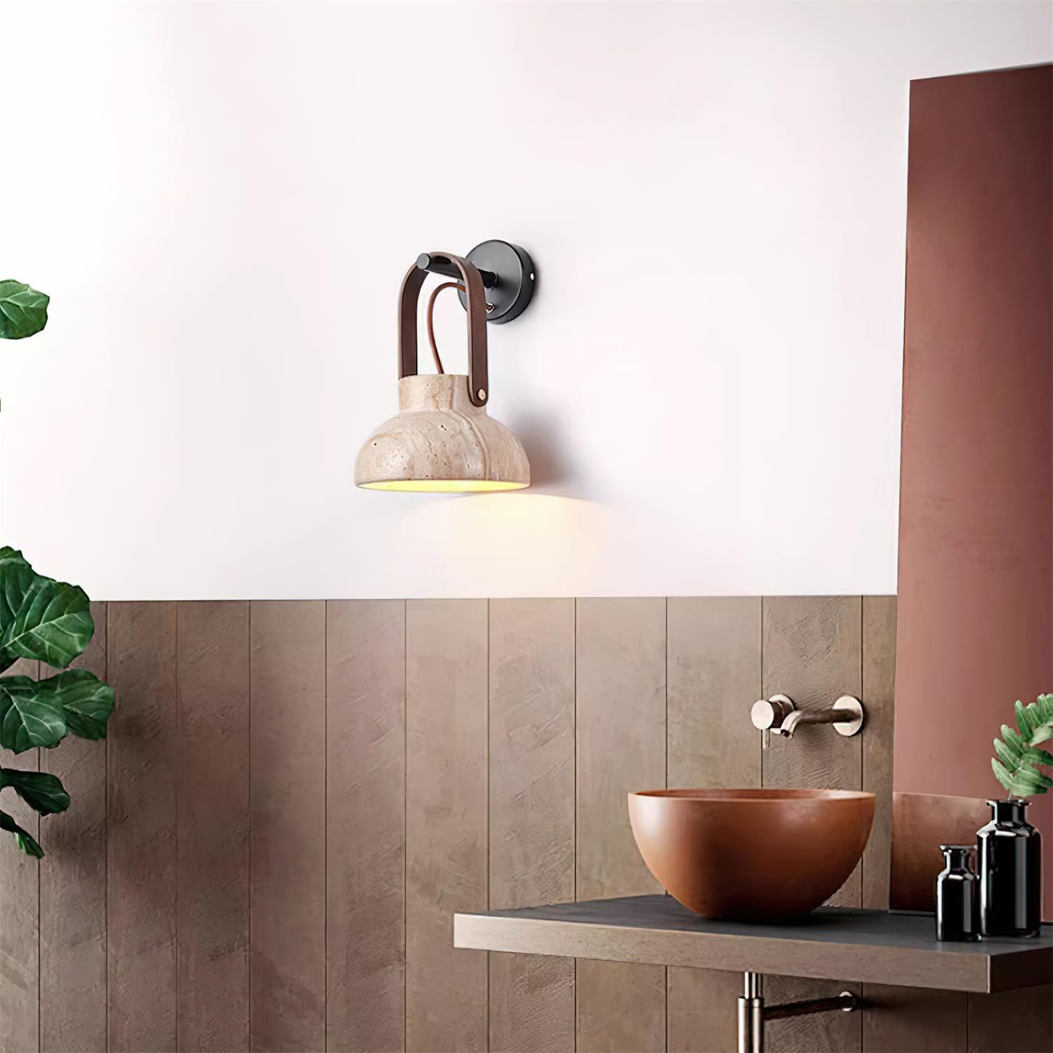 Pavo Applique Murale Minimaliste Bois Travertin