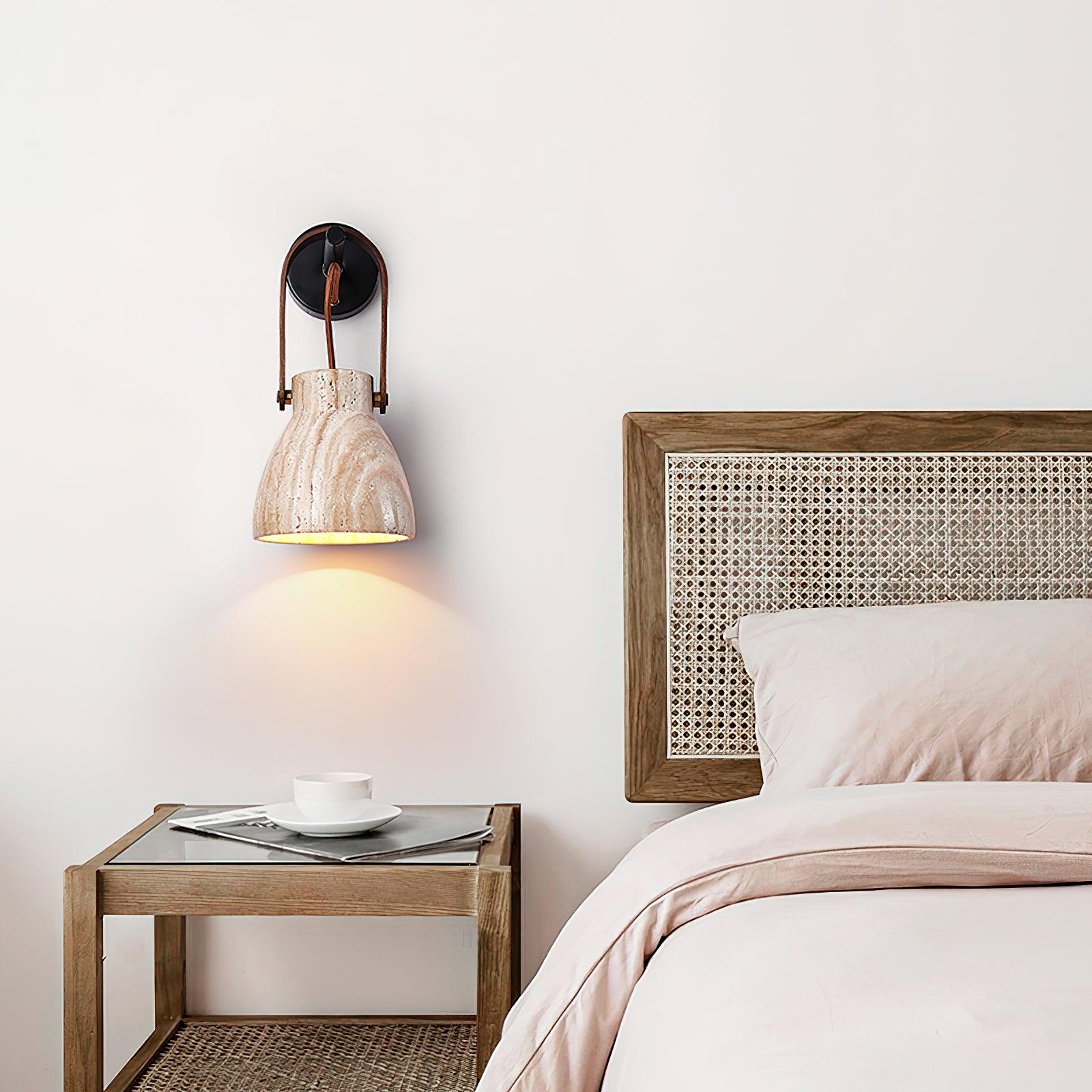 Pavo Applique Murale Minimaliste Bois Travertin