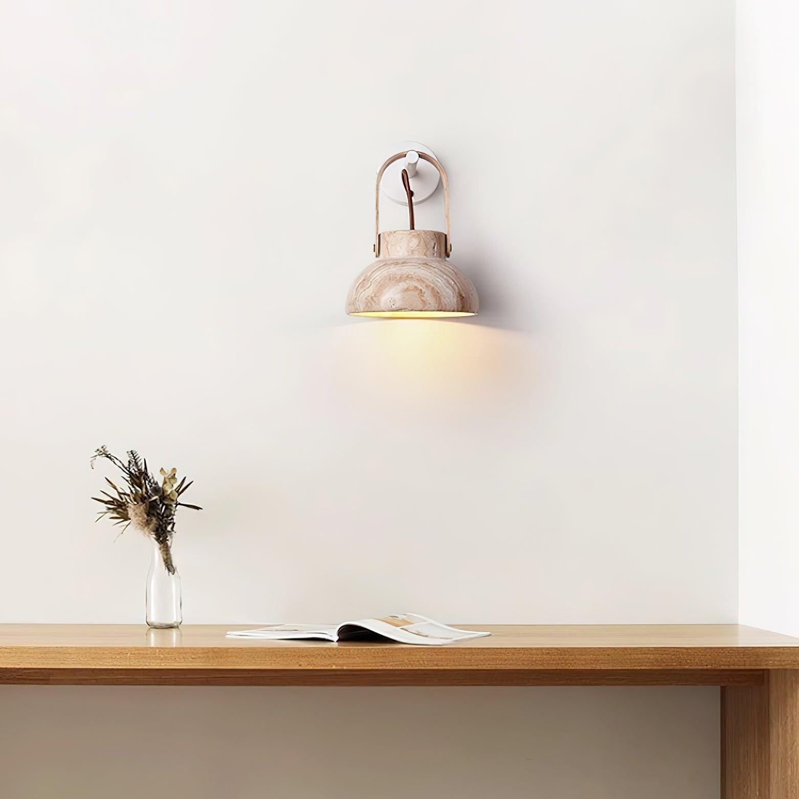 Pavo Applique Murale Minimaliste Bois Travertin