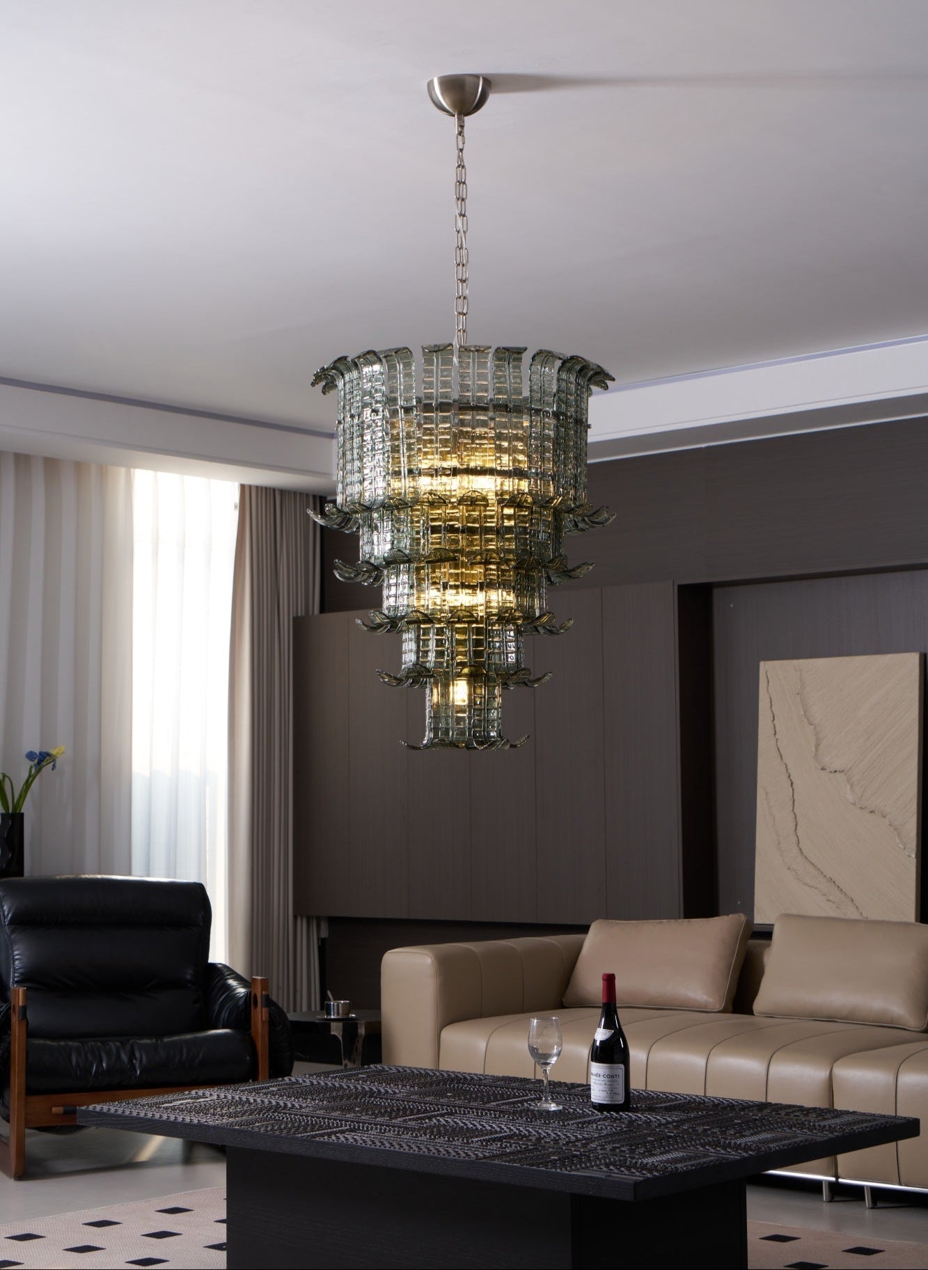 Aurora Lustre Cascade Verre Murano Vintage