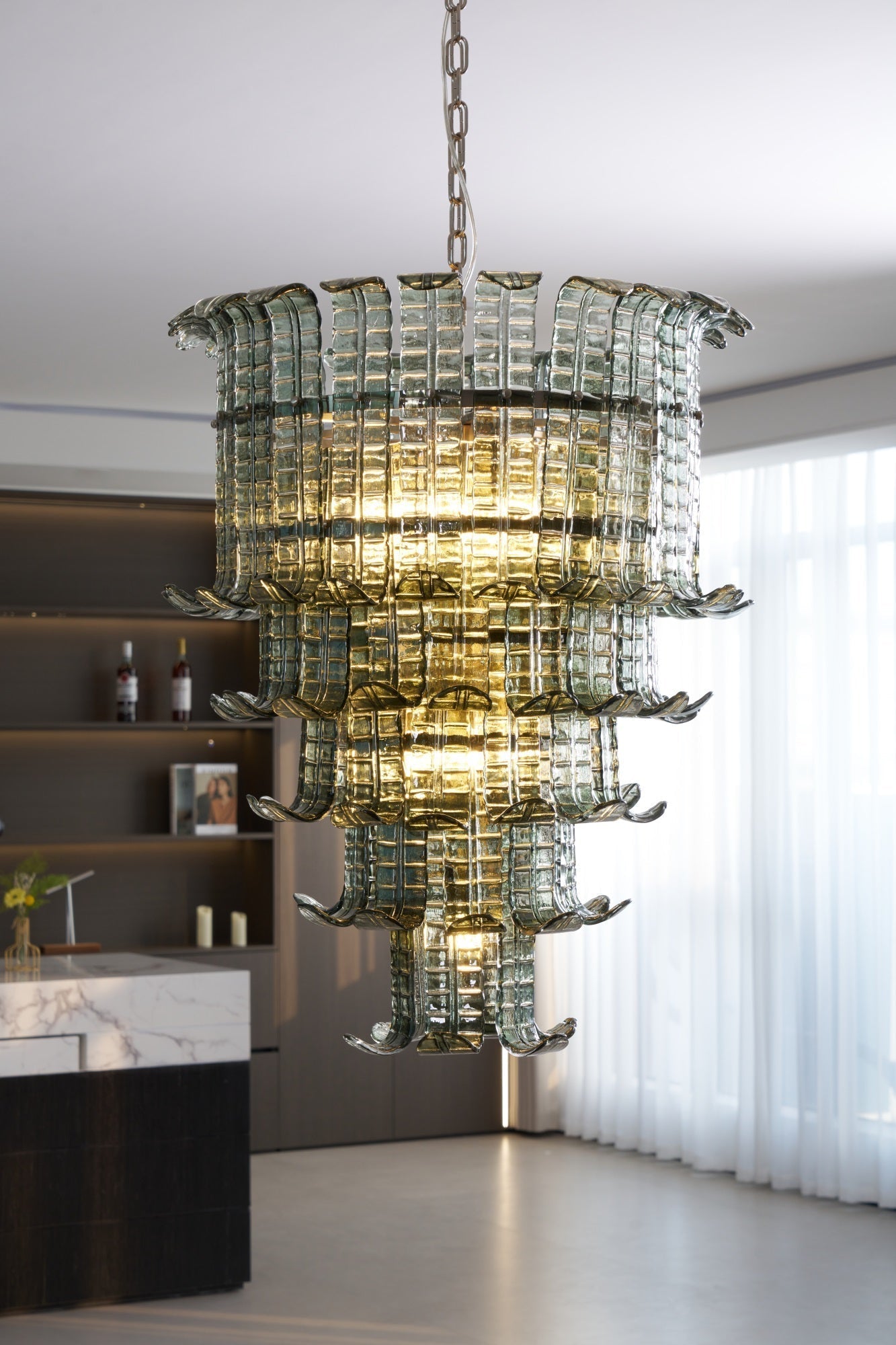 Aurora Lustre Cascade Verre Murano Vintage