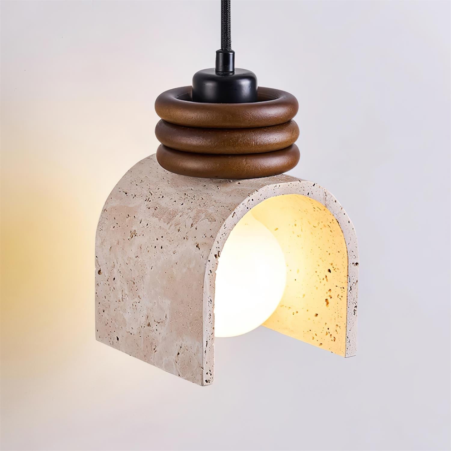 Ritta Suspension Travertin Arqué