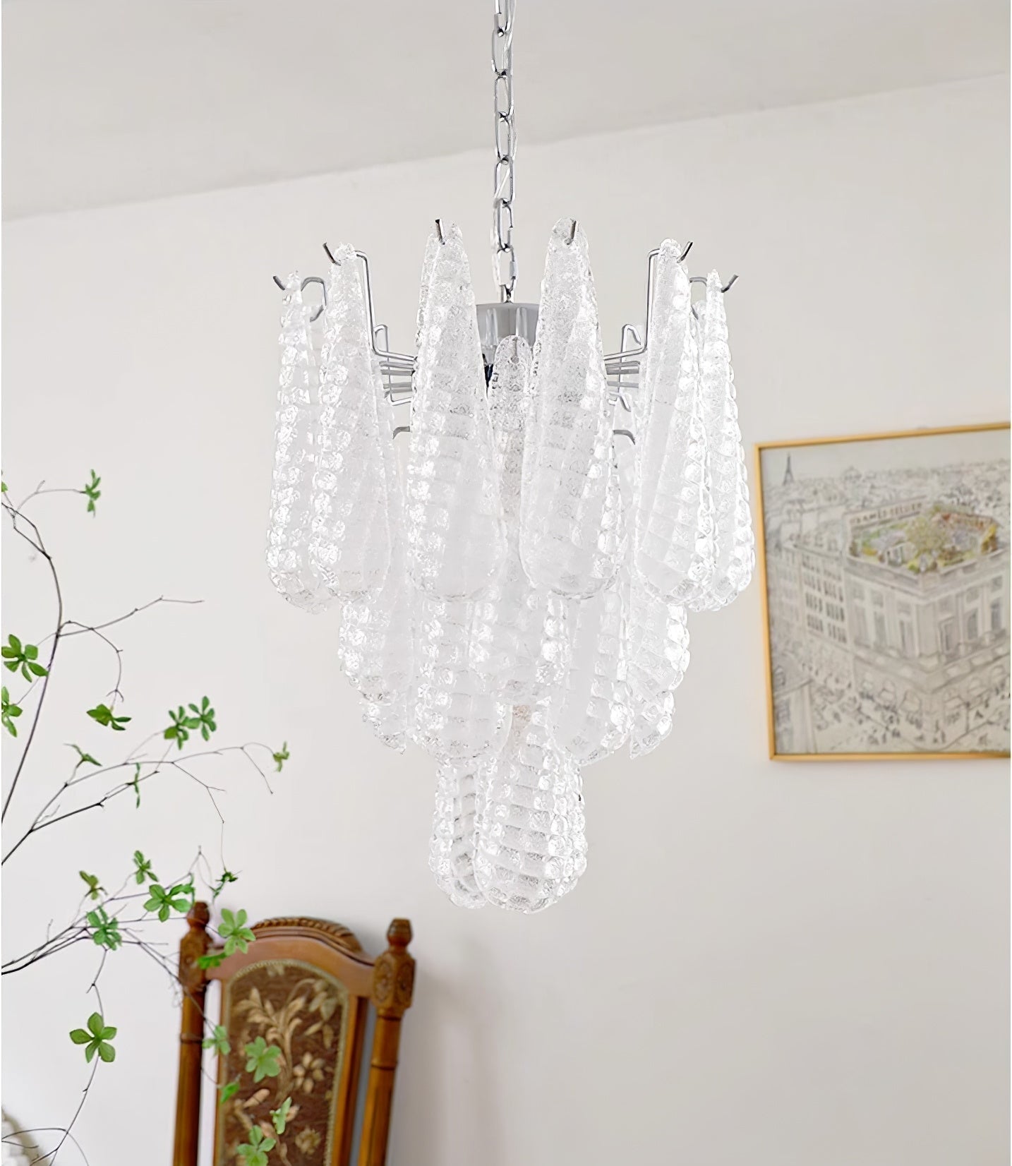 Case Lustre Cascade de Gouttes de Verre