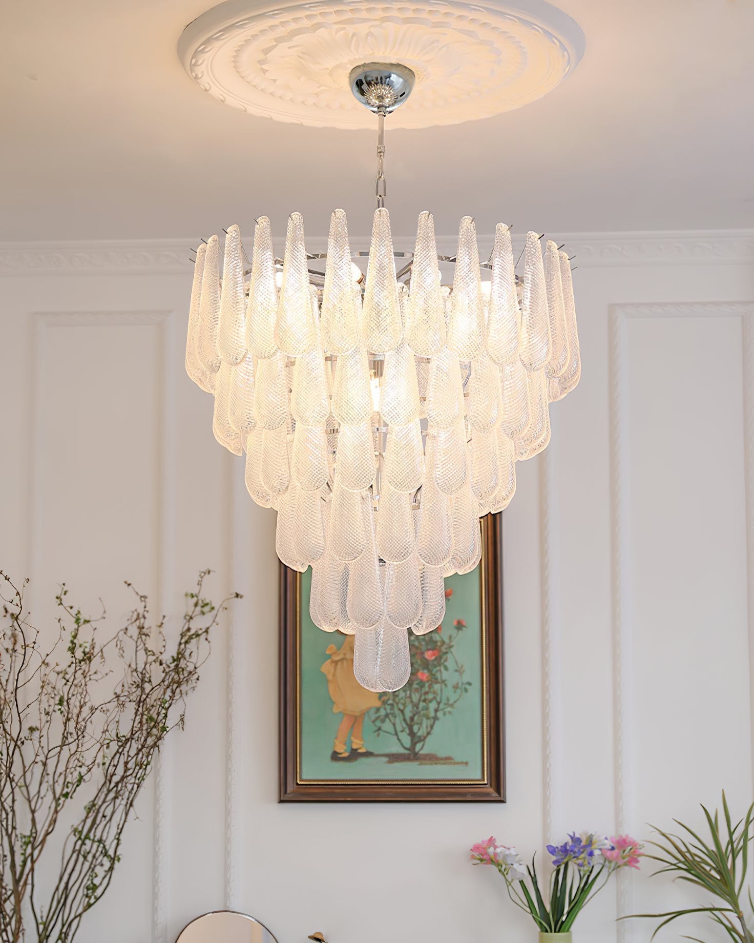 Case Lustre Cascade de Gouttes de Verre