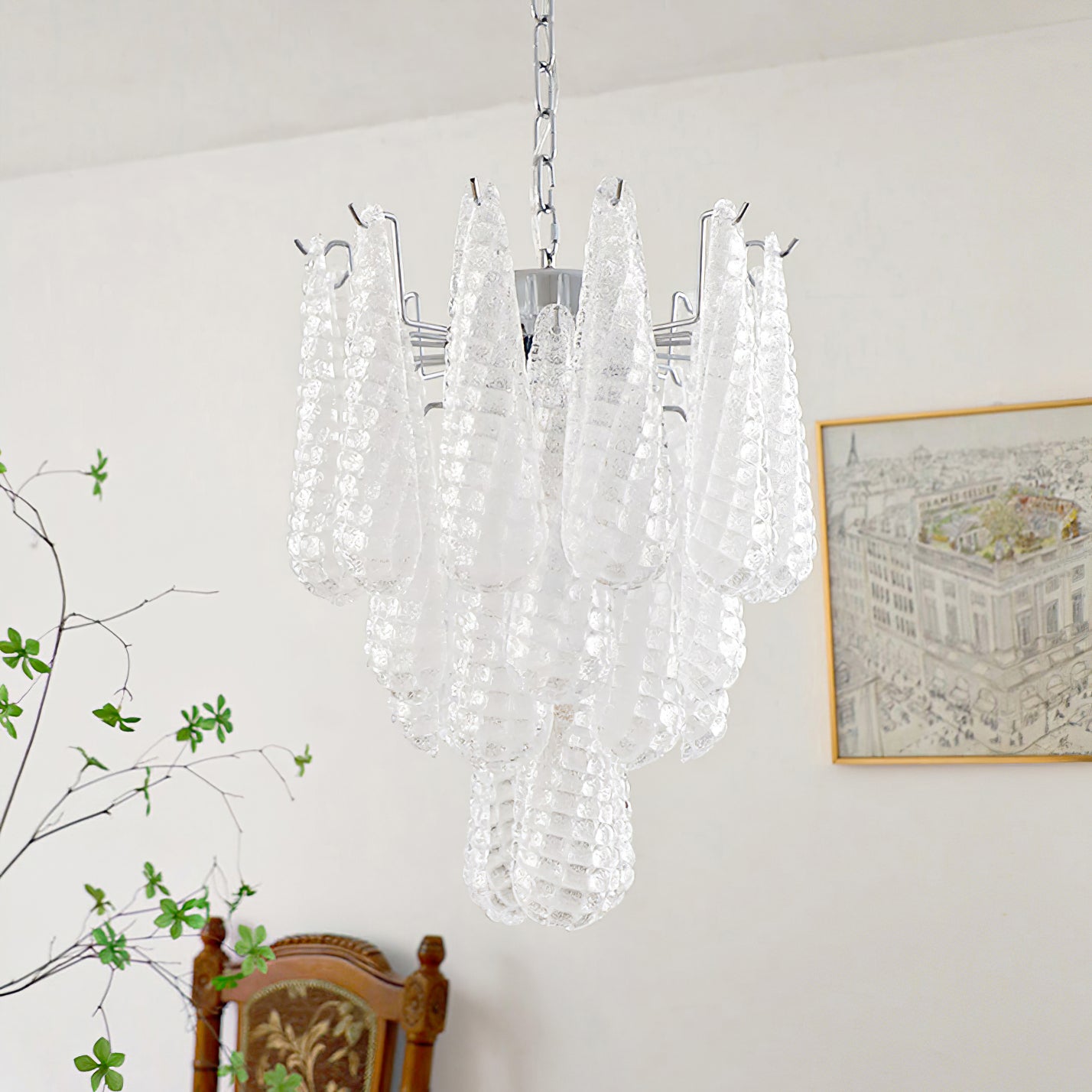 Case Lustre Cascade de Gouttes de Verre