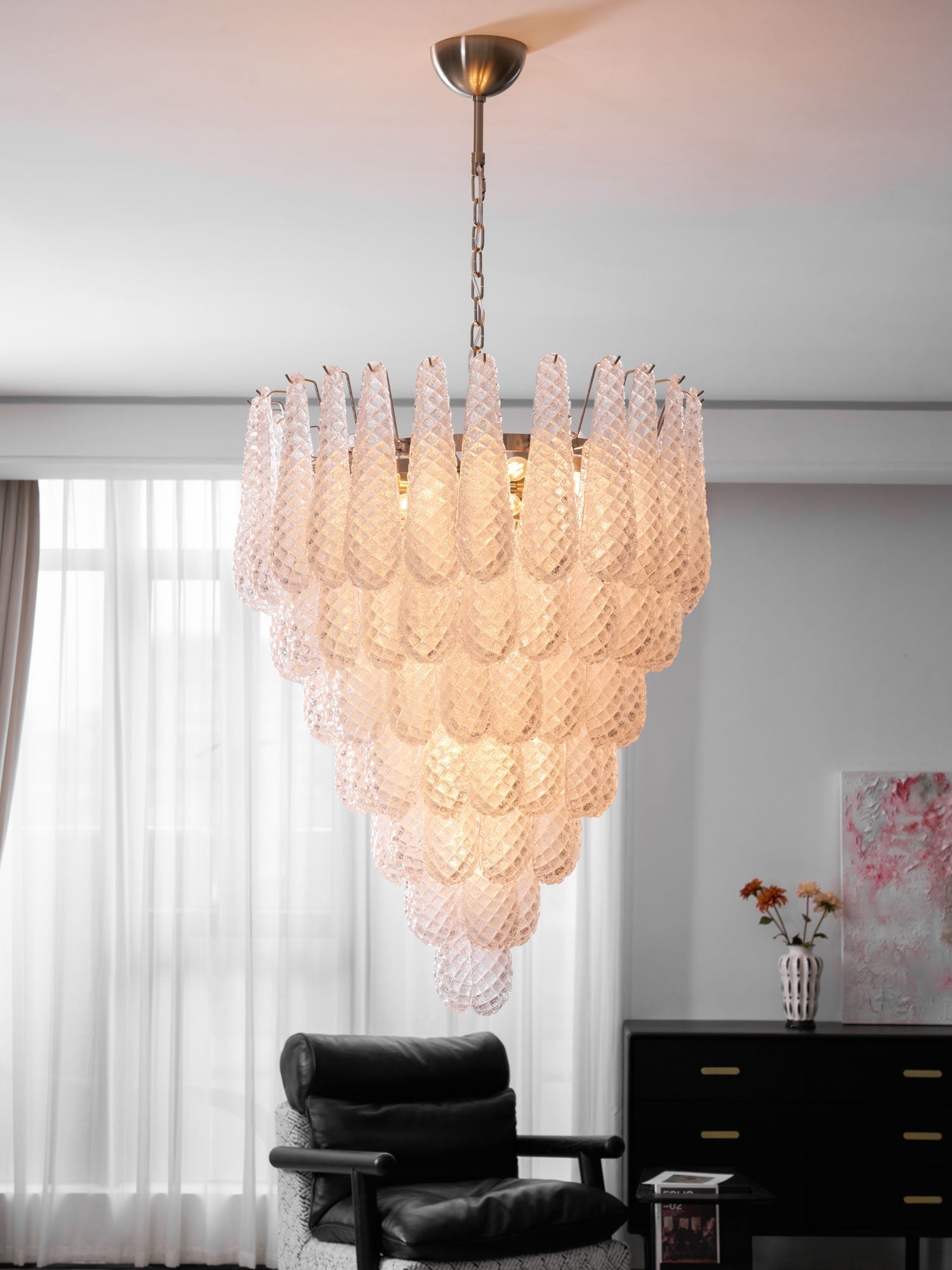 Case Lustre Cascade de Gouttes de Verre