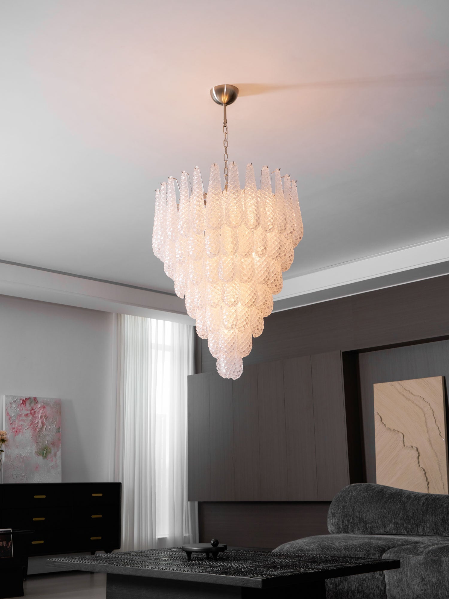 Case Lustre Cascade de Gouttes de Verre