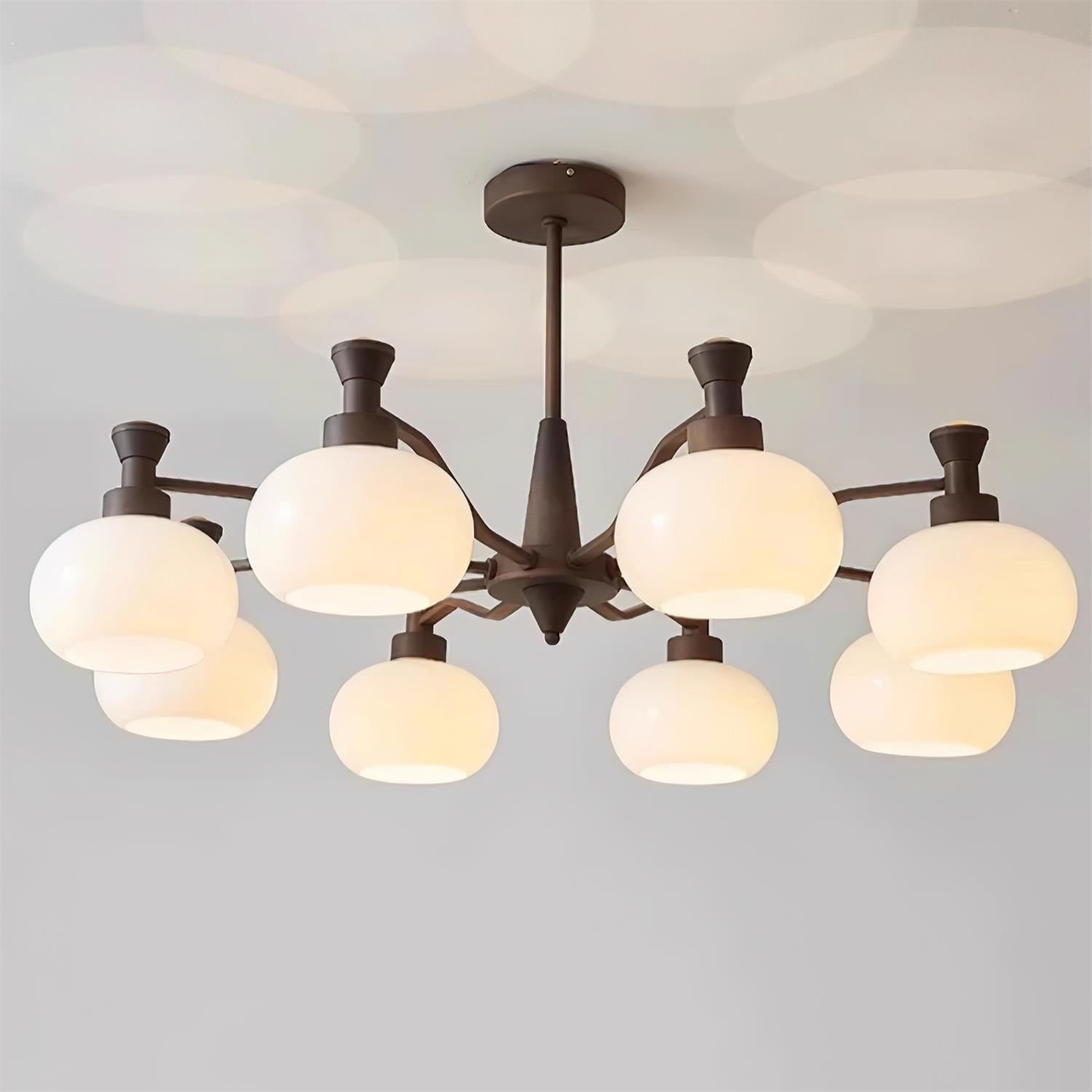 Cassia Lustre Globe en Verre Opale Bras