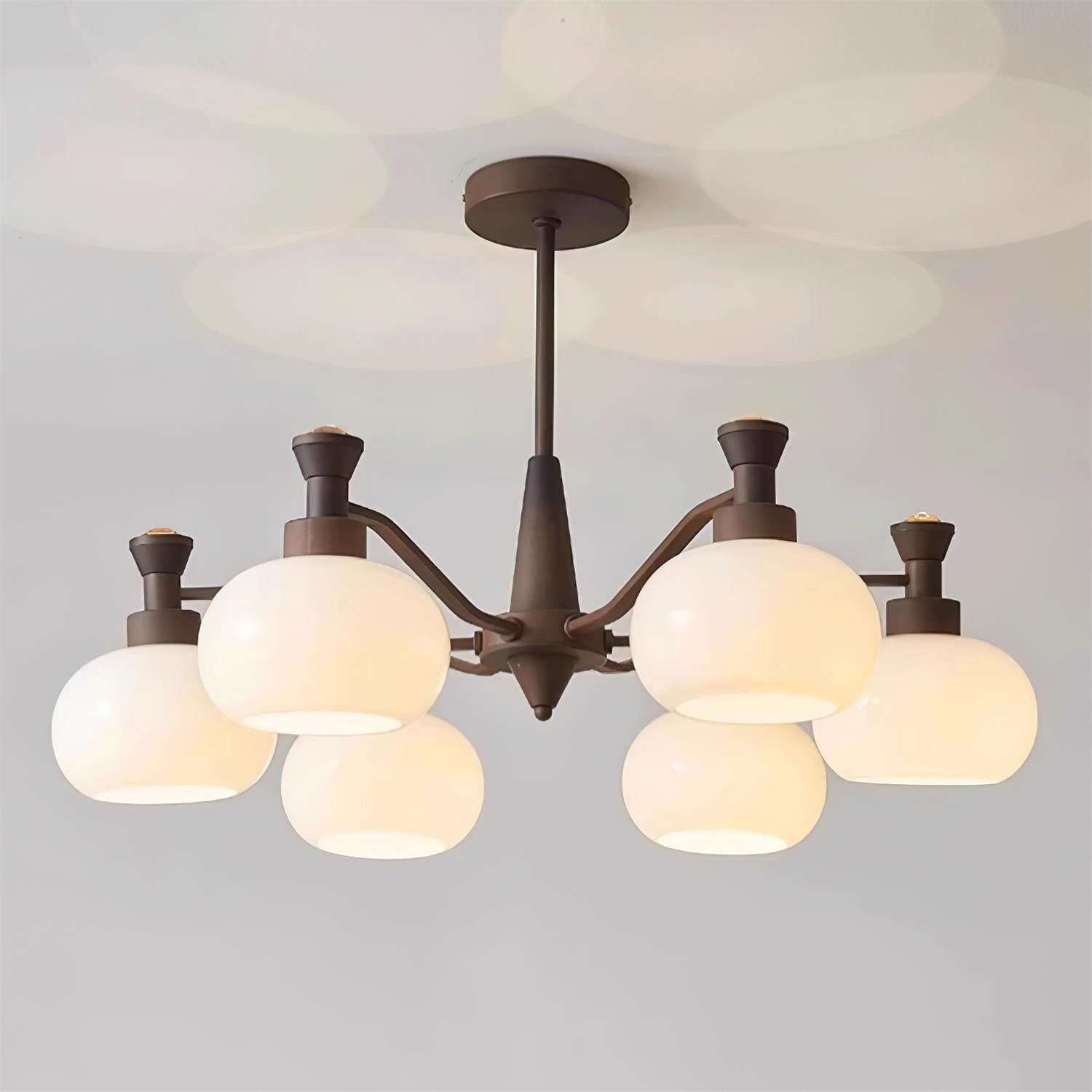 Cassia Lustre Globe en Verre Opale Bras