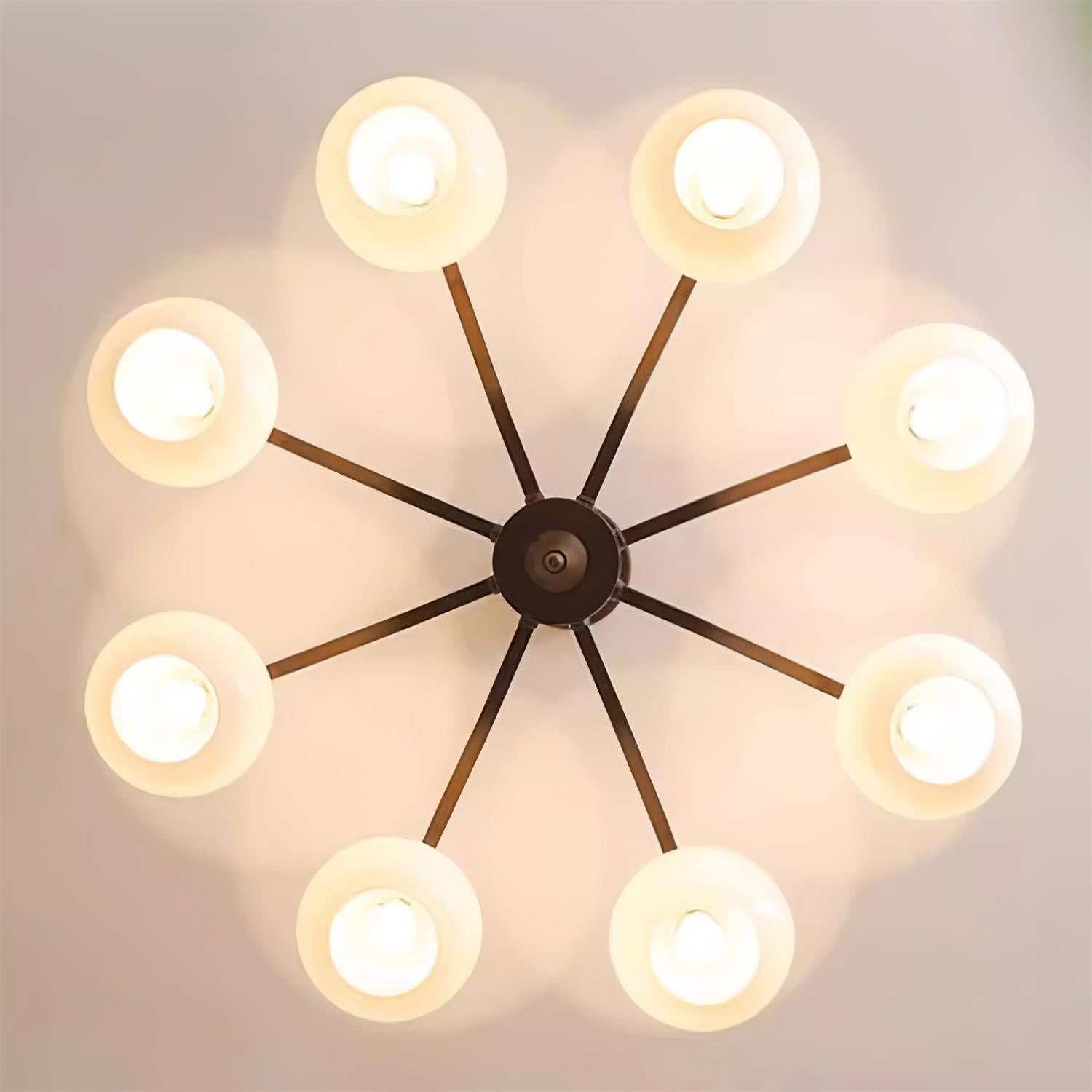 Cassia Lustre Globe en Verre Opale Bras