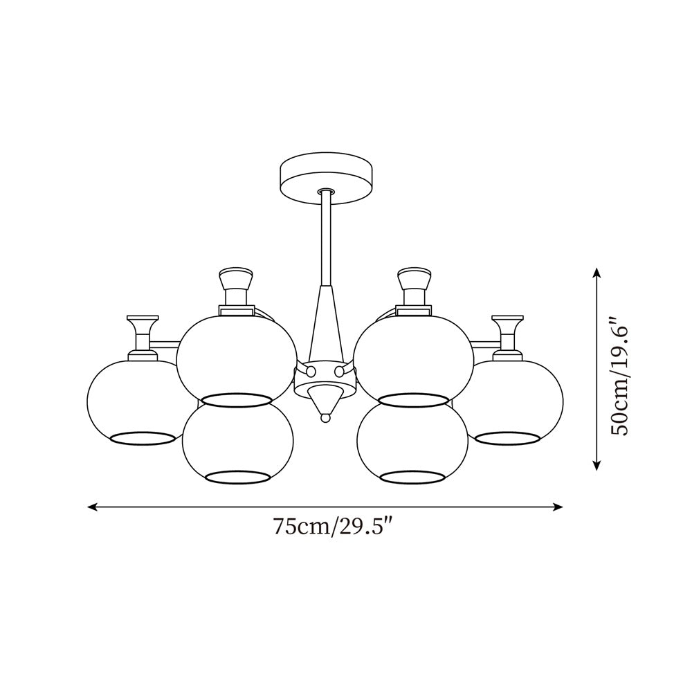 Cassia Lustre Globe en Verre Opale Bras