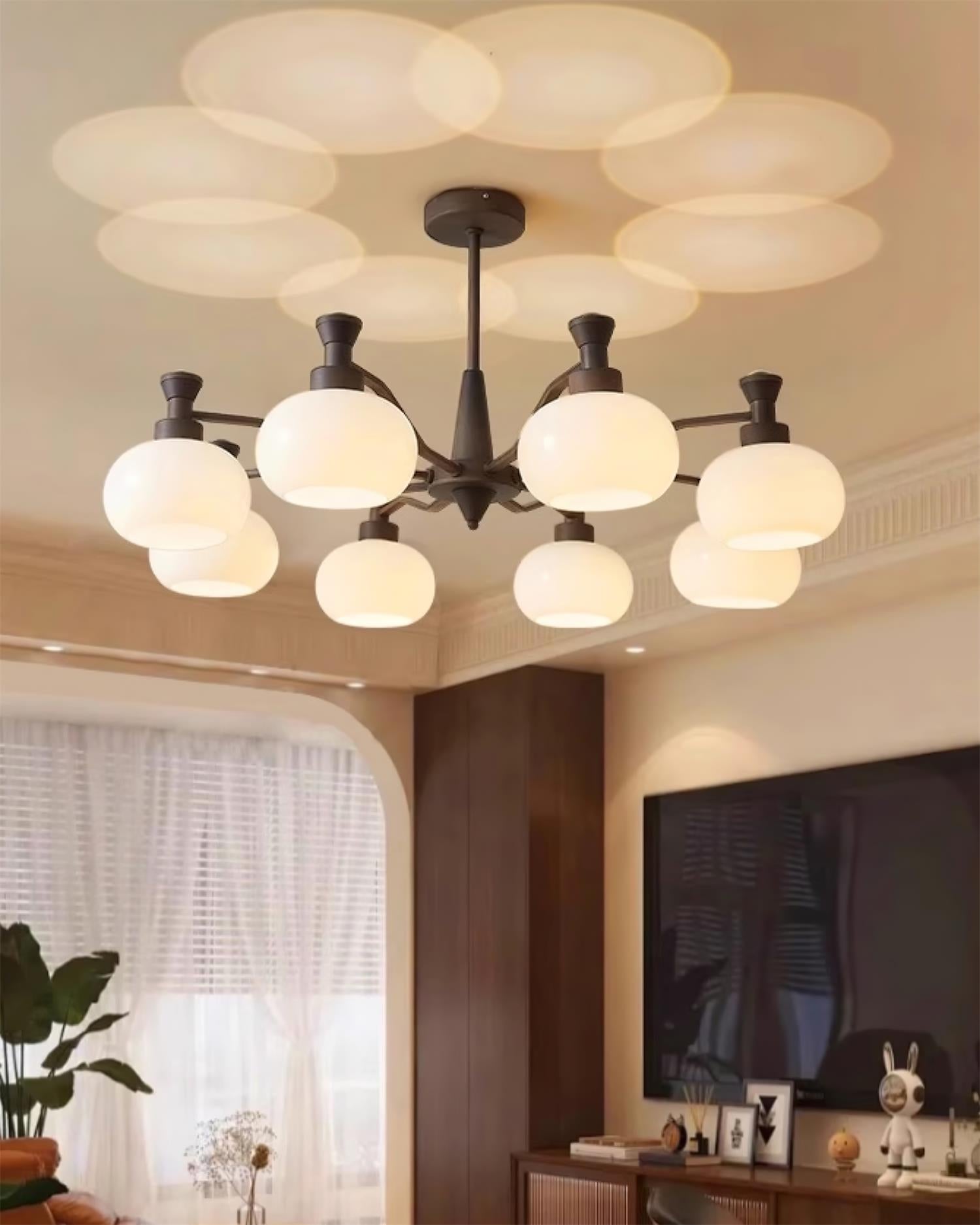 Cassia Lustre Globe en Verre Opale Bras