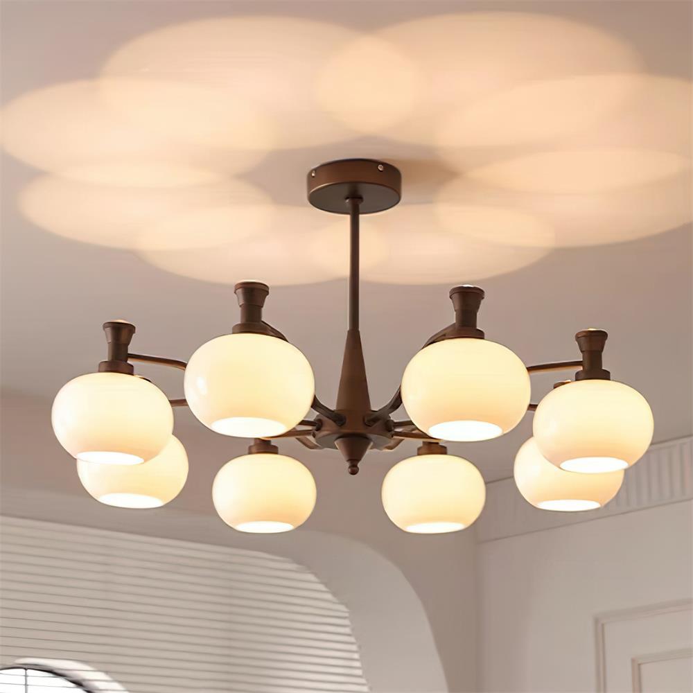 Cassia Lustre Globe en Verre Opale Bras