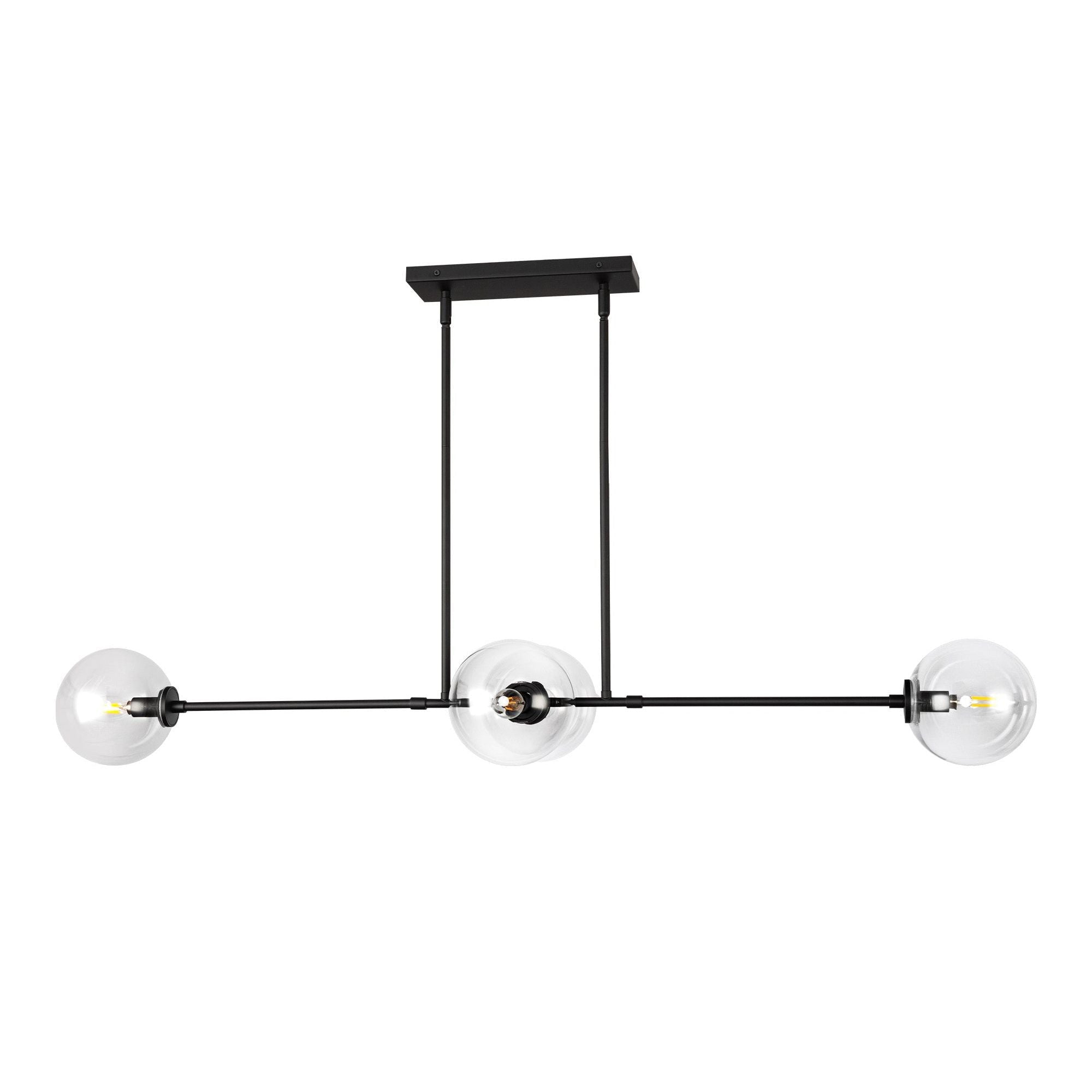 Glint Suspension Linéaire en Métal et Verre Mid-Century