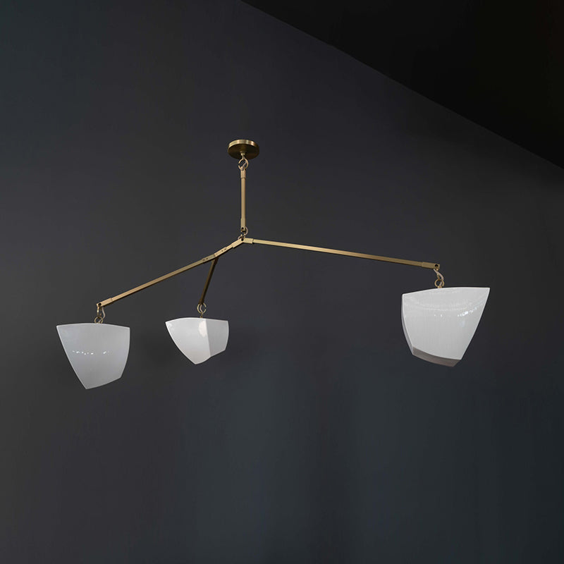 Iris Lustre en Laiton et Céramique à Créativité Individuelle Mobile