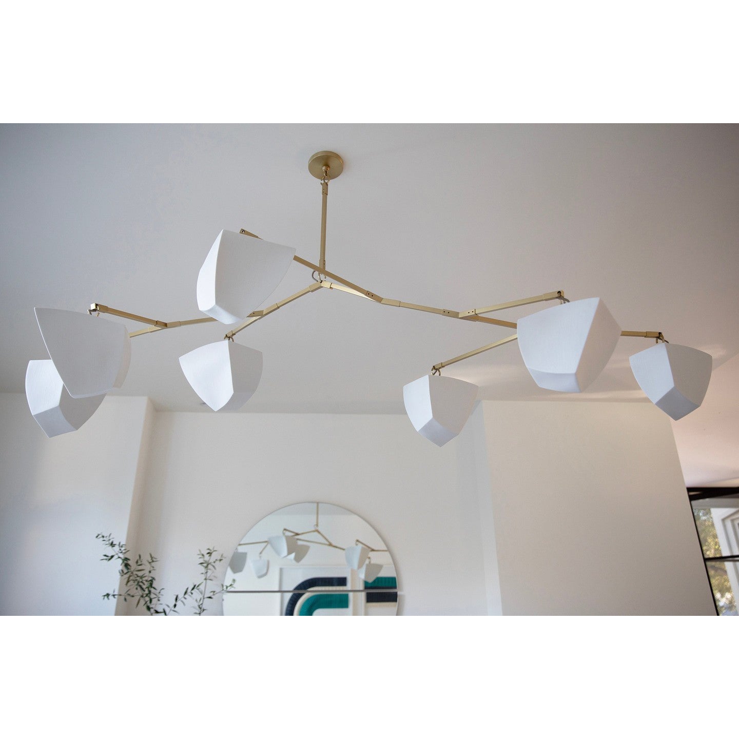 Iris Lustre en Laiton et Céramique à Créativité Individuelle Mobile