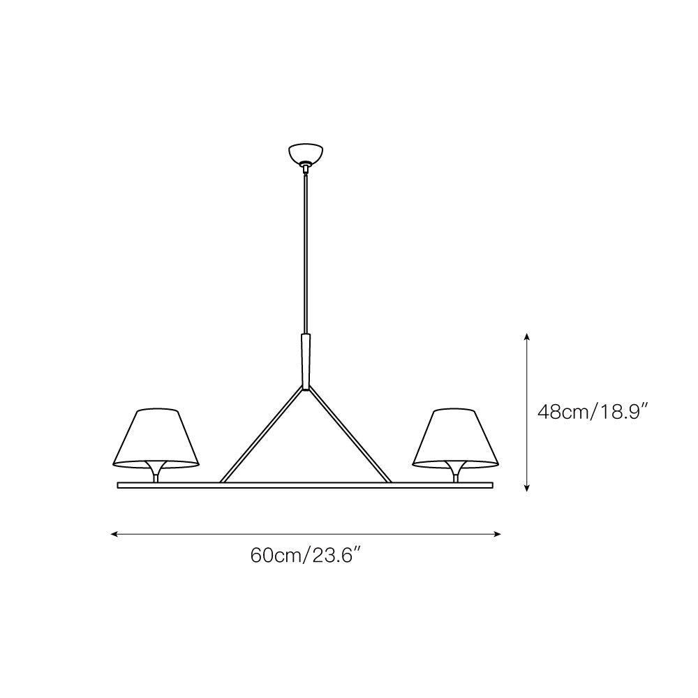 Keen Lustre Linéaire Moderne Élégant en Laiton et Tissu