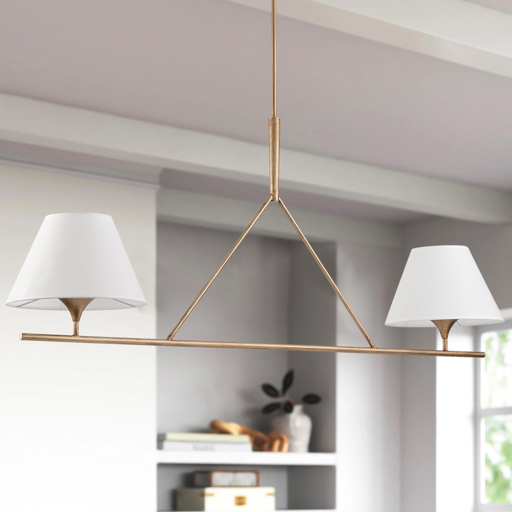 Keen Lustre Linéaire Moderne Élégant en Laiton et Tissu