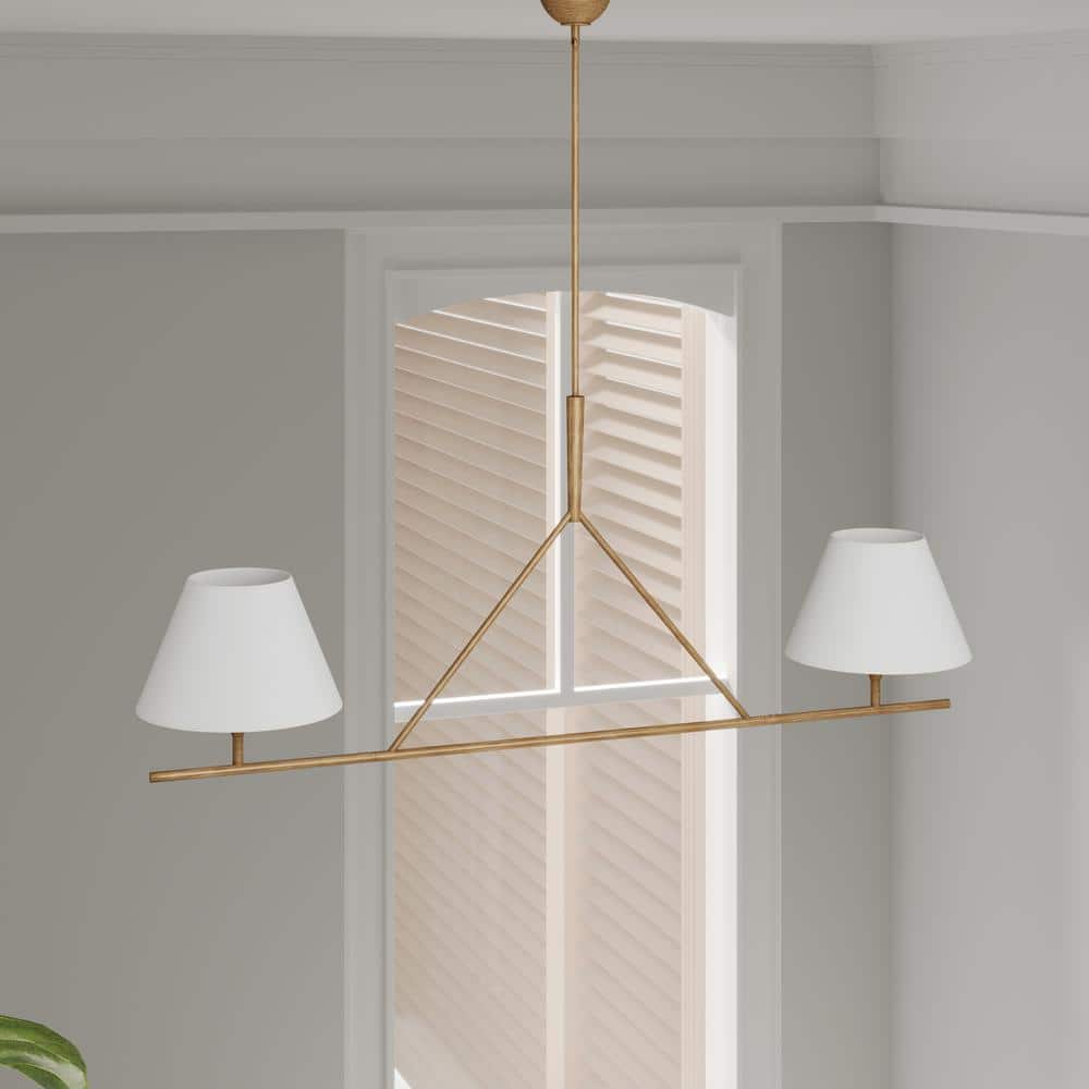 Keen Lustre Linéaire Moderne Élégant en Laiton et Tissu