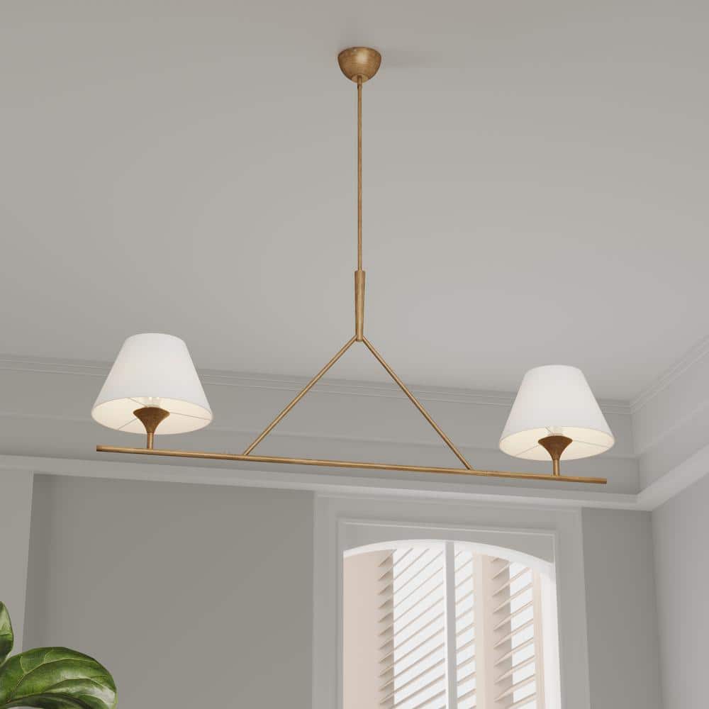 Keen Lustre Linéaire Moderne Élégant en Laiton et Tissu