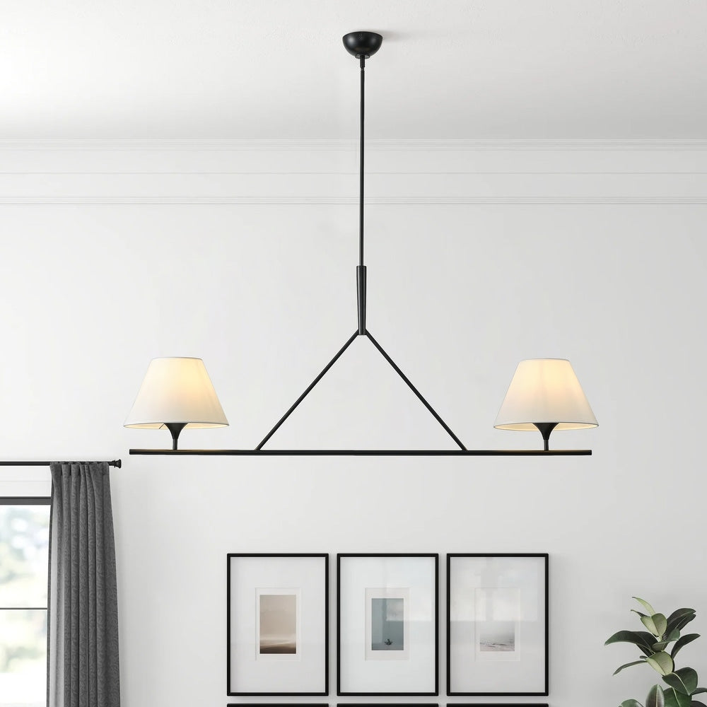 Keen Lustre Linéaire Moderne Élégant en Laiton et Tissu