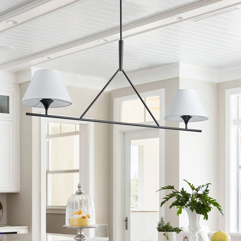 Keen Lustre Linéaire Moderne Élégant en Laiton et Tissu