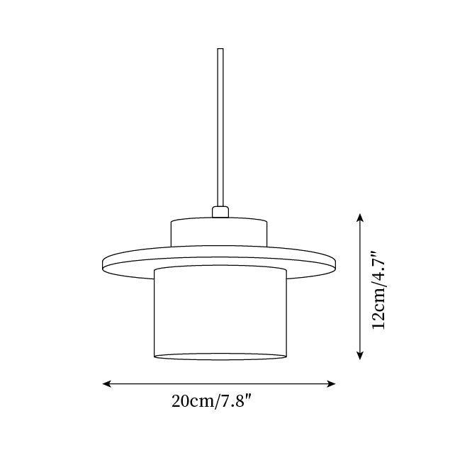 Disque Suspension Cylindre en Travertin en Bois de Noyer Artisanal