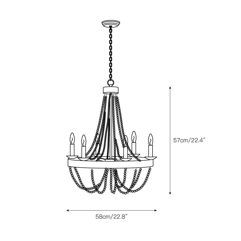 Rise Lustre en Métal et Bois Traditionnel Vintage