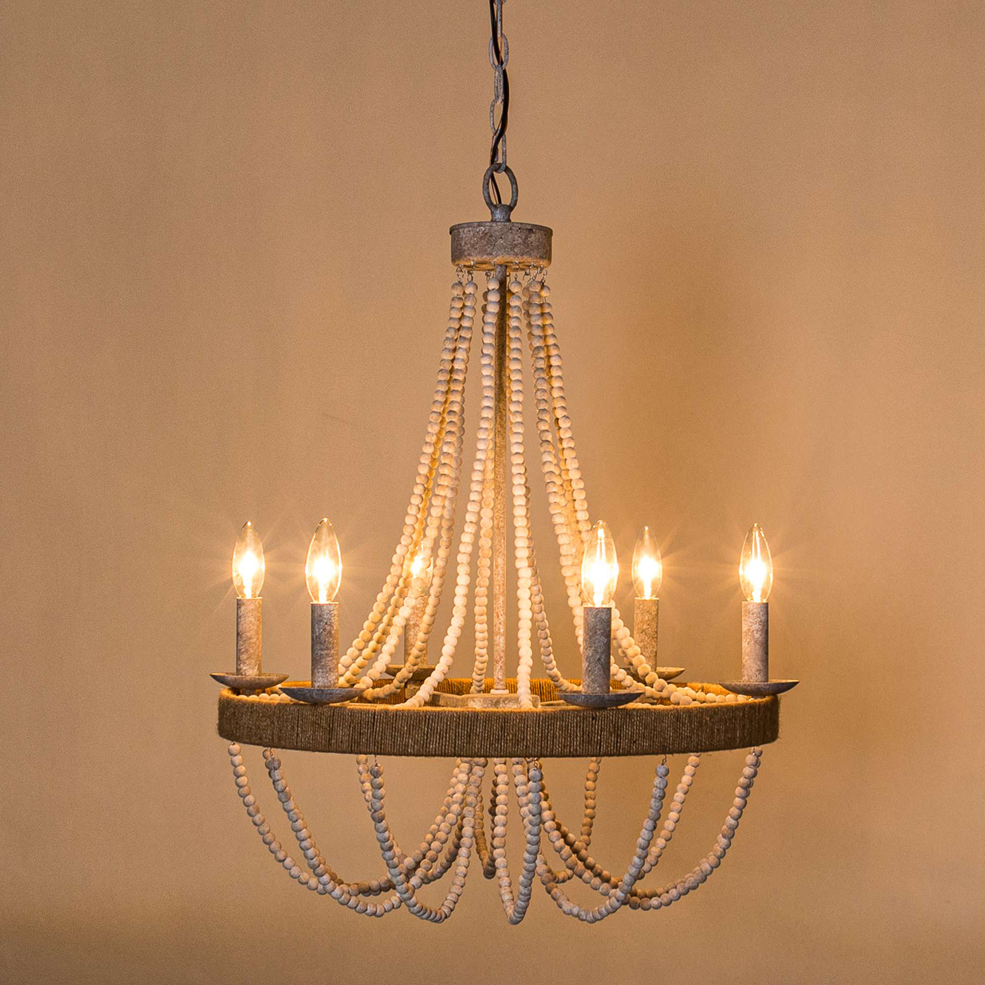 Rise Lustre en Métal et Bois Traditionnel Vintage