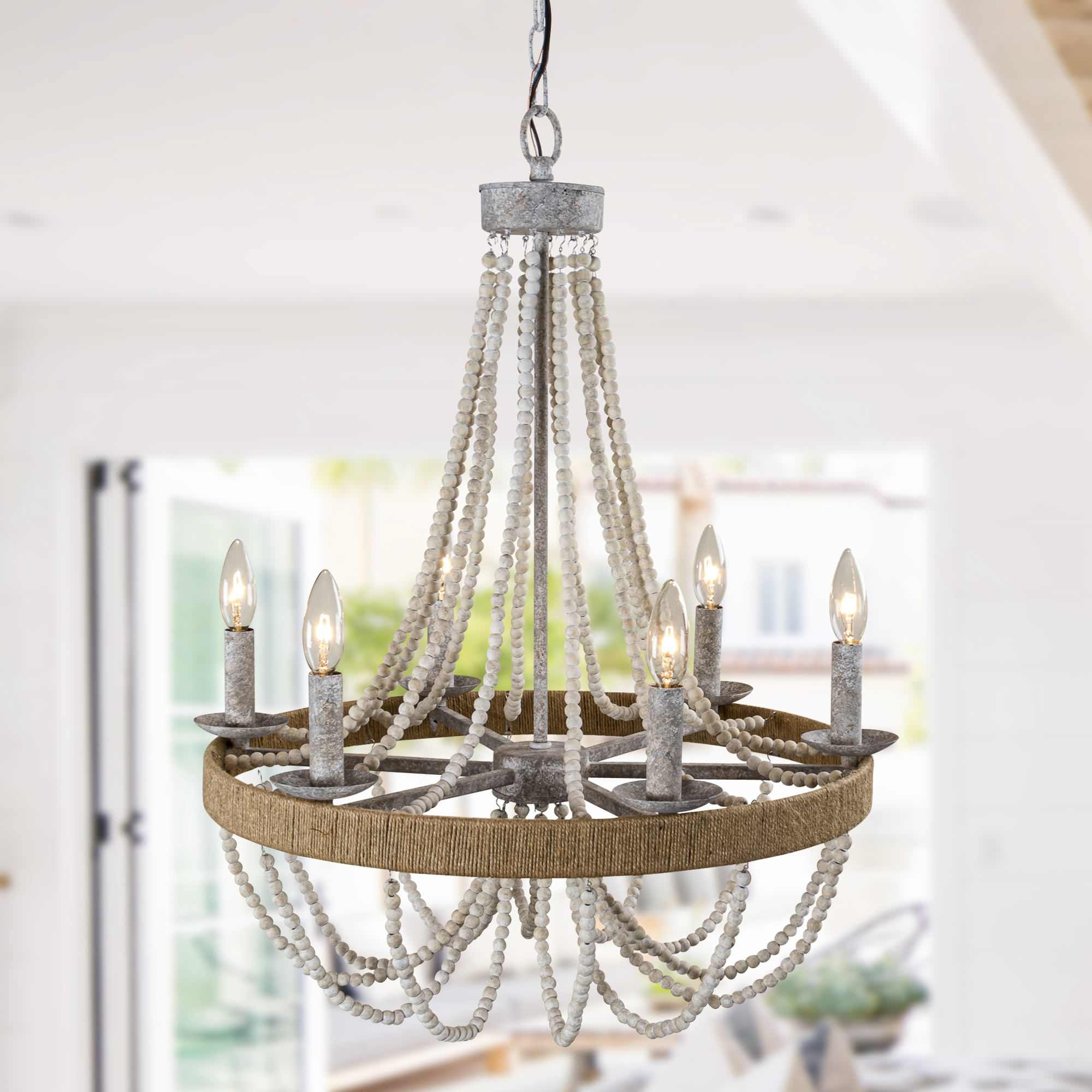 Rise Lustre en Métal et Bois Traditionnel Vintage