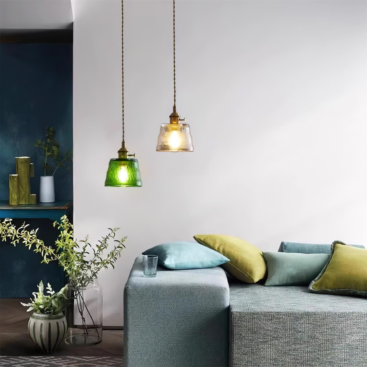 Aura Suspension Vintage Laiton Verre